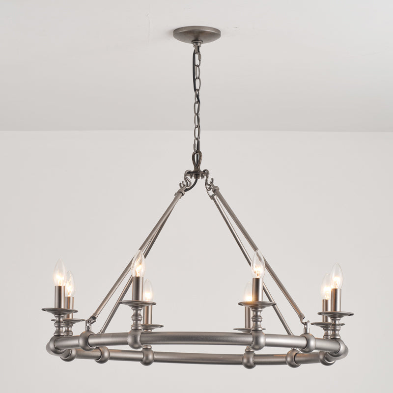 Unite Vintage Industrial Round Gold Chandelier - Letslighting