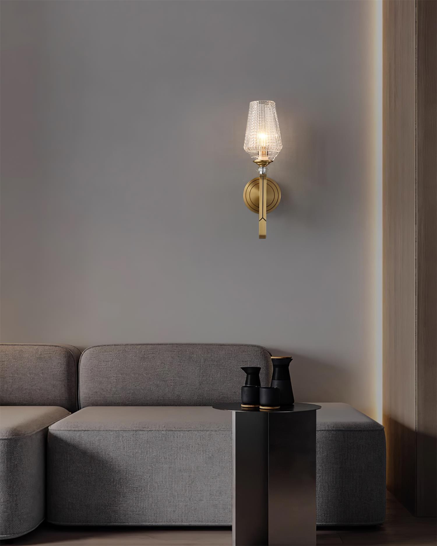 Lustra Wall Light Brass Crystal Elegant - Letslighting