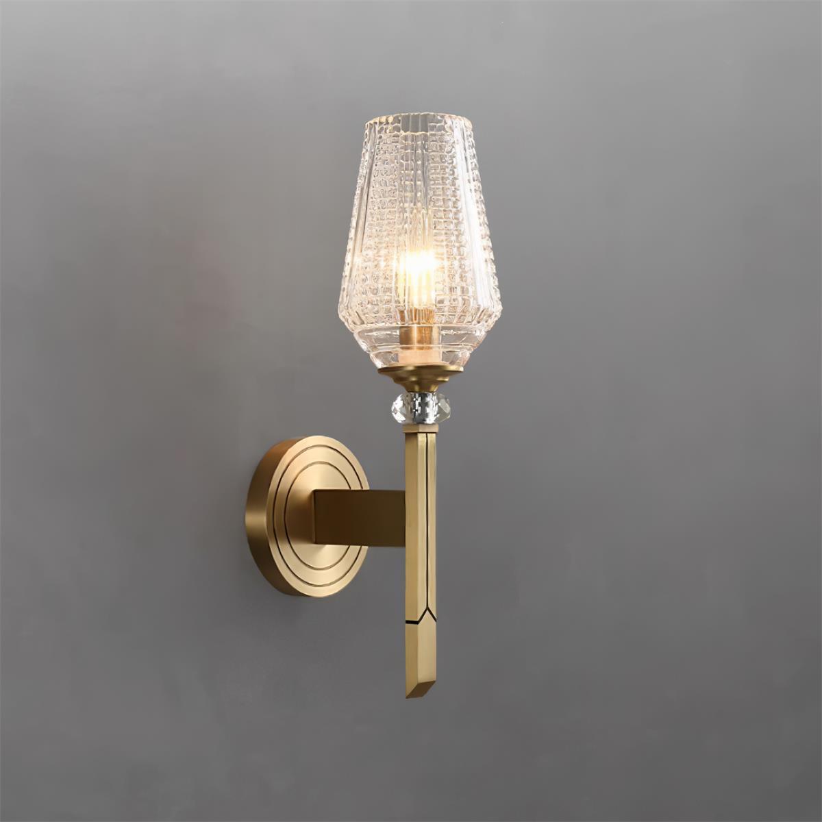 Lustra Wall Light Brass Crystal Elegant - Letslighting