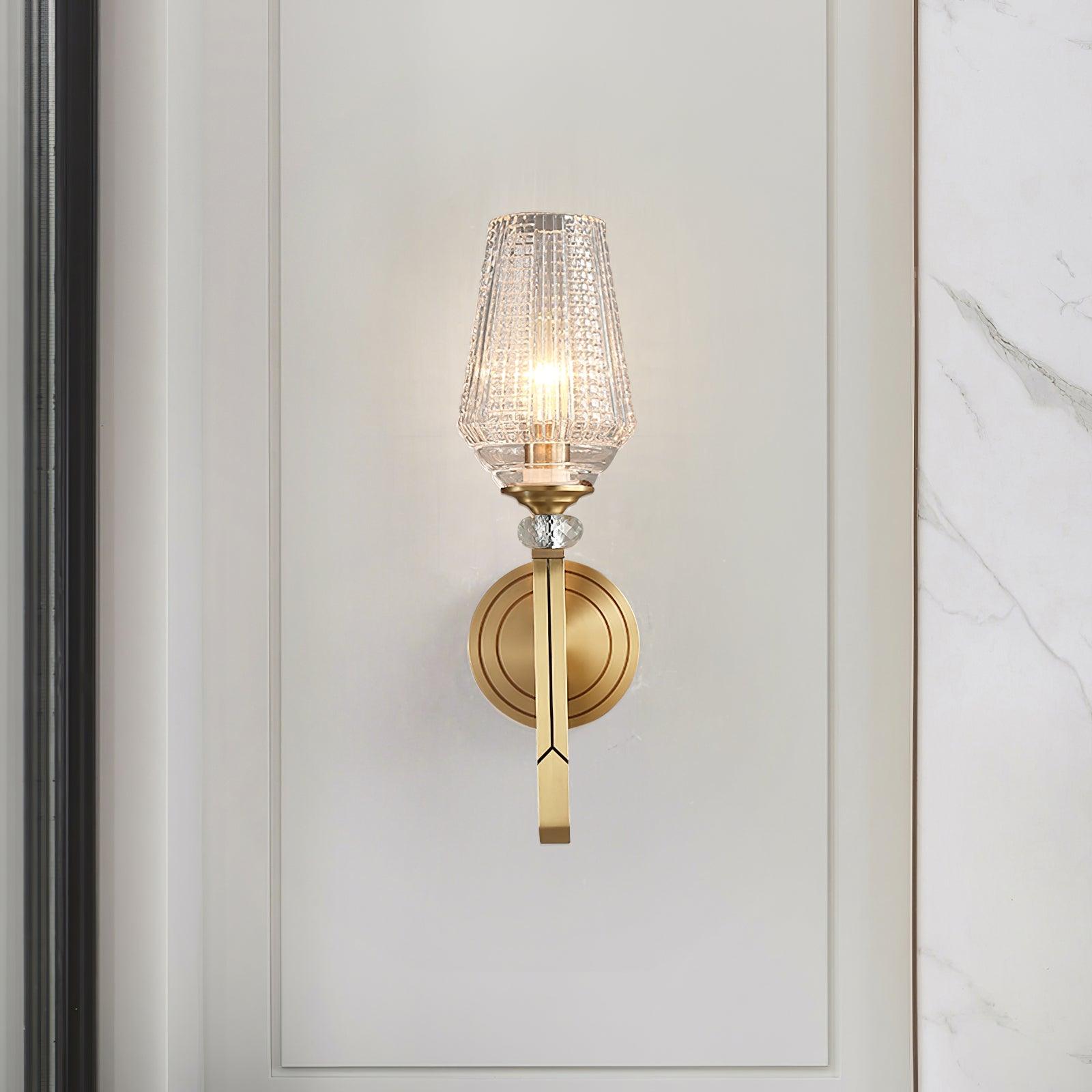 Lustra Wall Light Brass Crystal Elegant - Letslighting