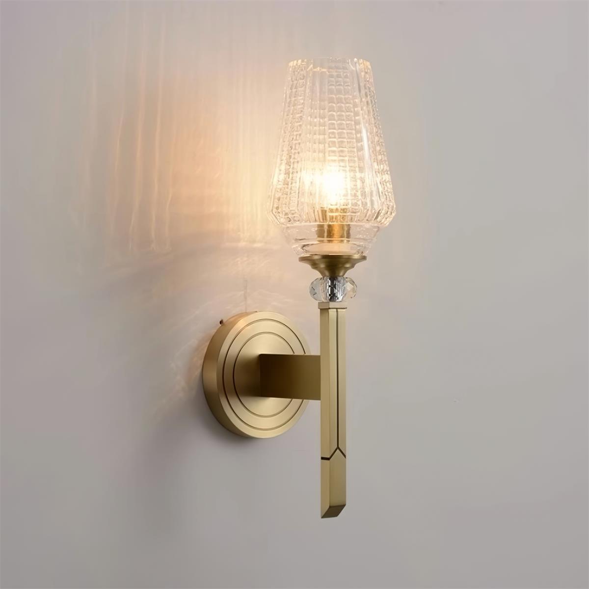 Lustra Wall Light Brass Crystal Elegant - Letslighting