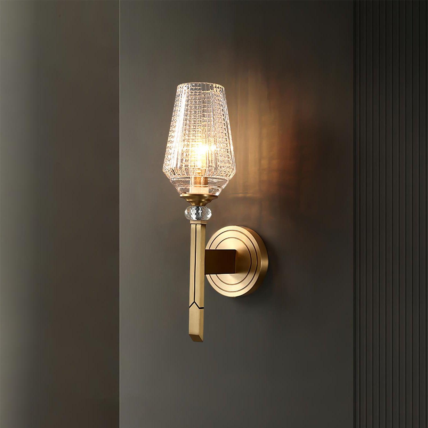 Lustra Wall Light Brass Crystal Elegant - Letslighting