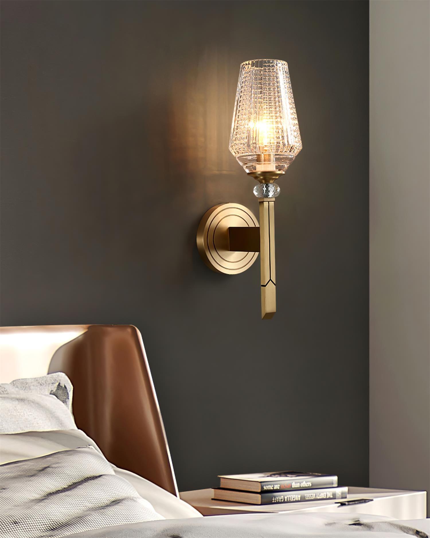 Lustra Wall Light Brass Crystal Elegant - Letslighting