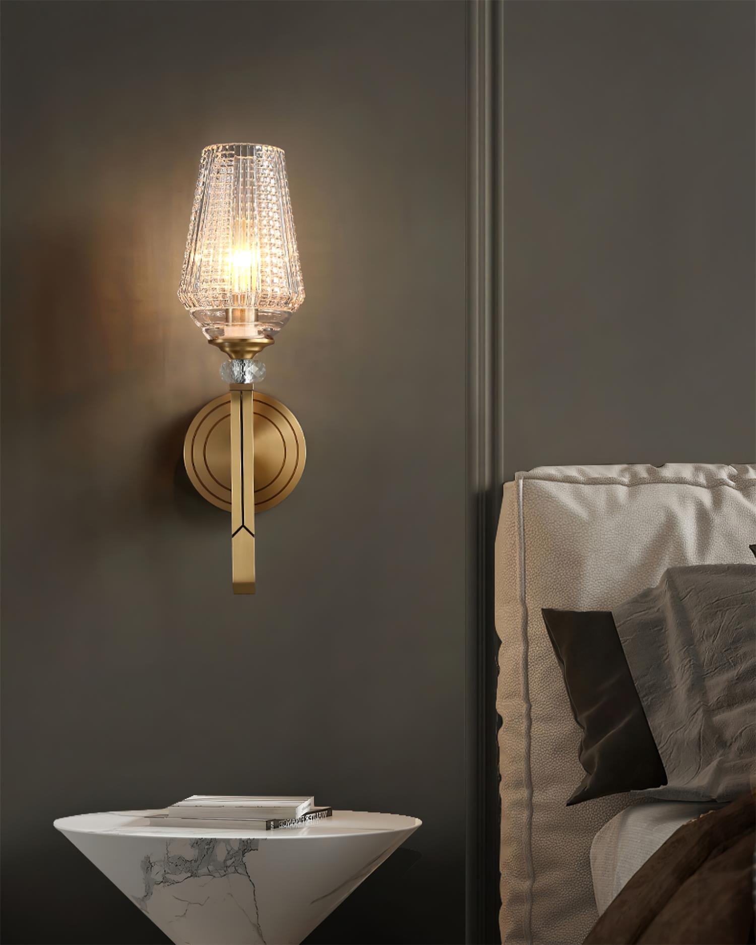 Lustra Wall Light Brass Crystal Elegant - Letslighting