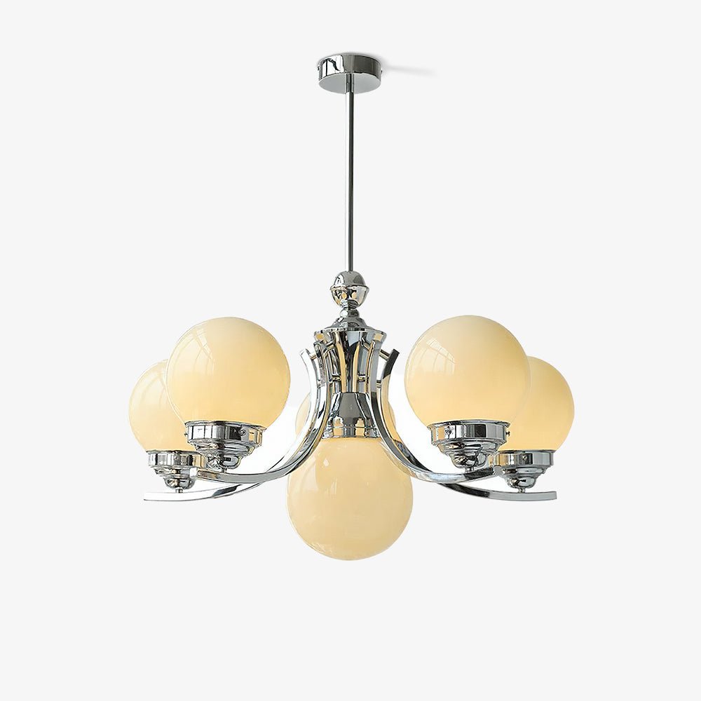 Lustra Chandelier Globe Chrome Modern 5-Light - Letslighting