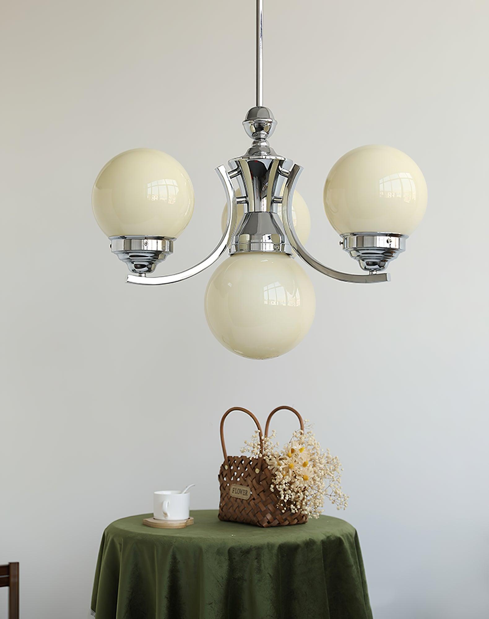 Lustra Chandelier Globe Chrome Modern 5-Light - Letslighting