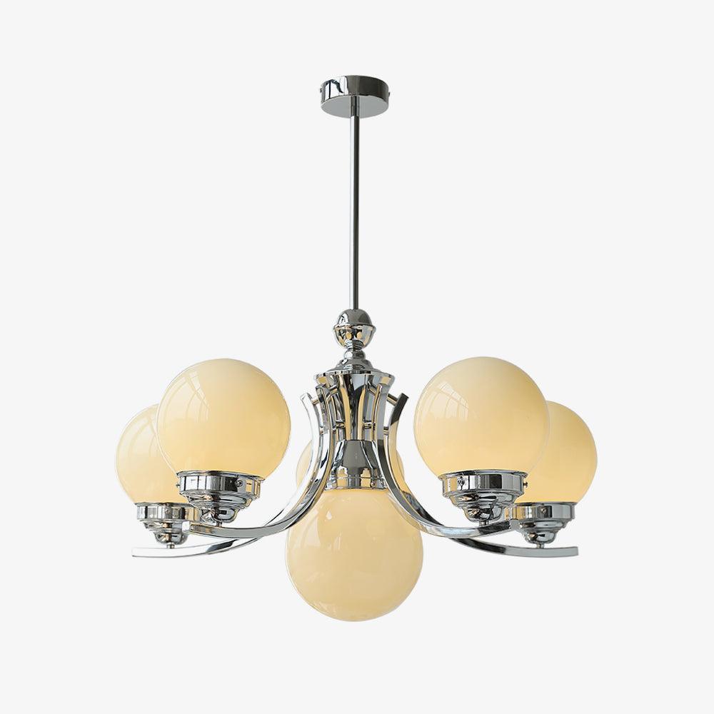 Lustra Chandelier Globe Chrome Modern 5-Light - Letslighting