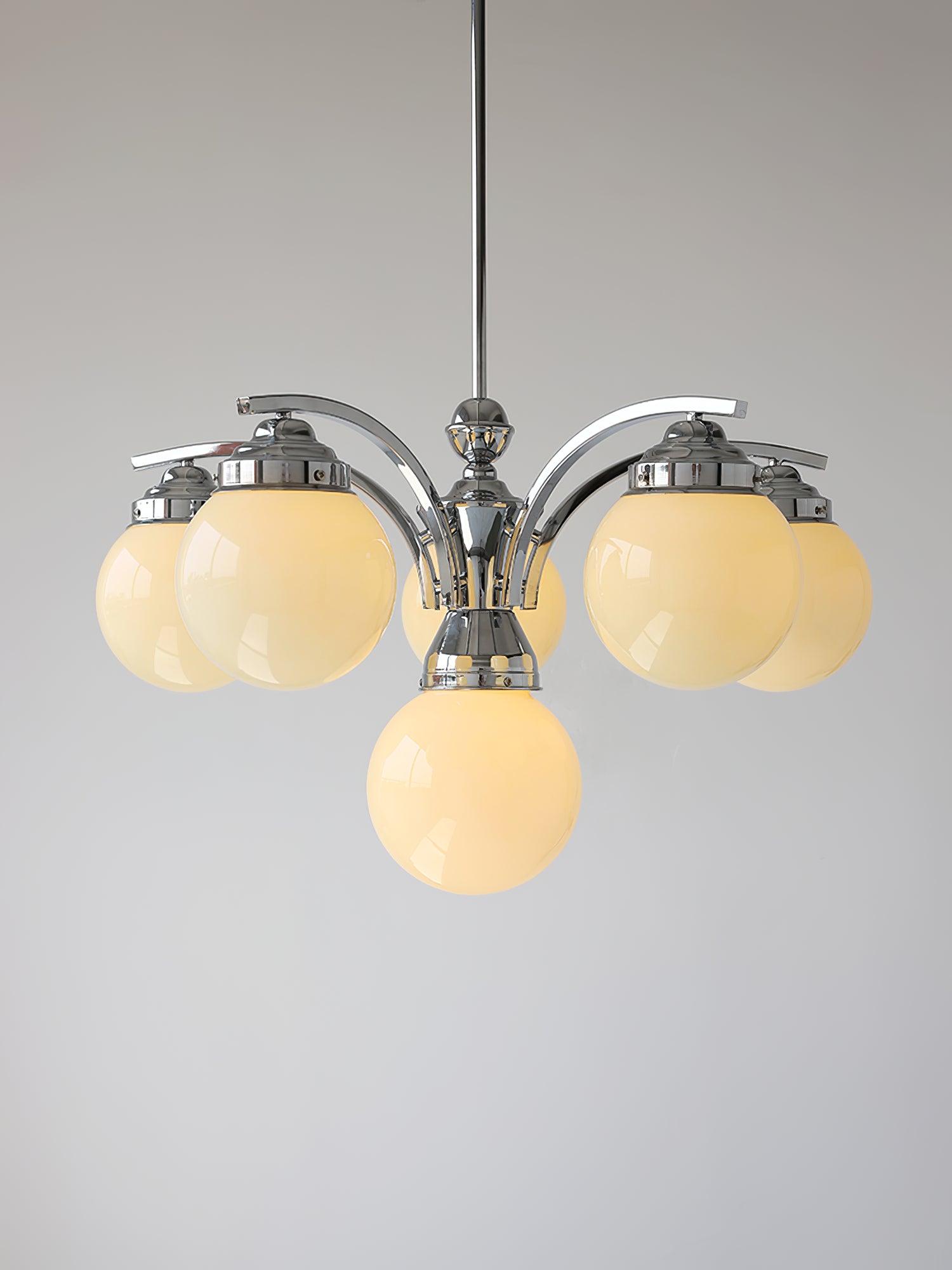 Lustra Chandelier Globe Chrome Modern 5-Light - Letslighting