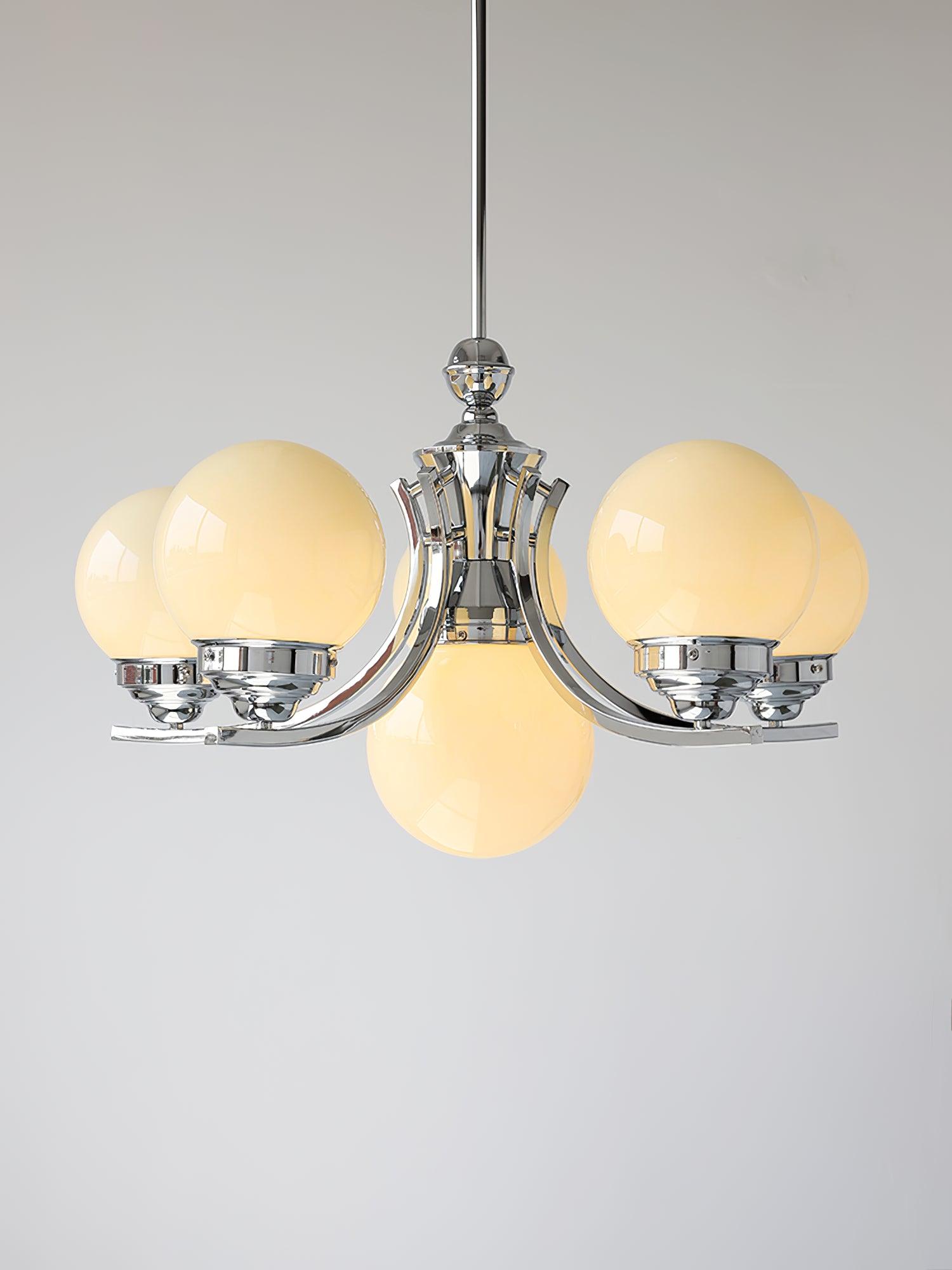 Lustra Chandelier Globe Chrome Modern 5-Light - Letslighting