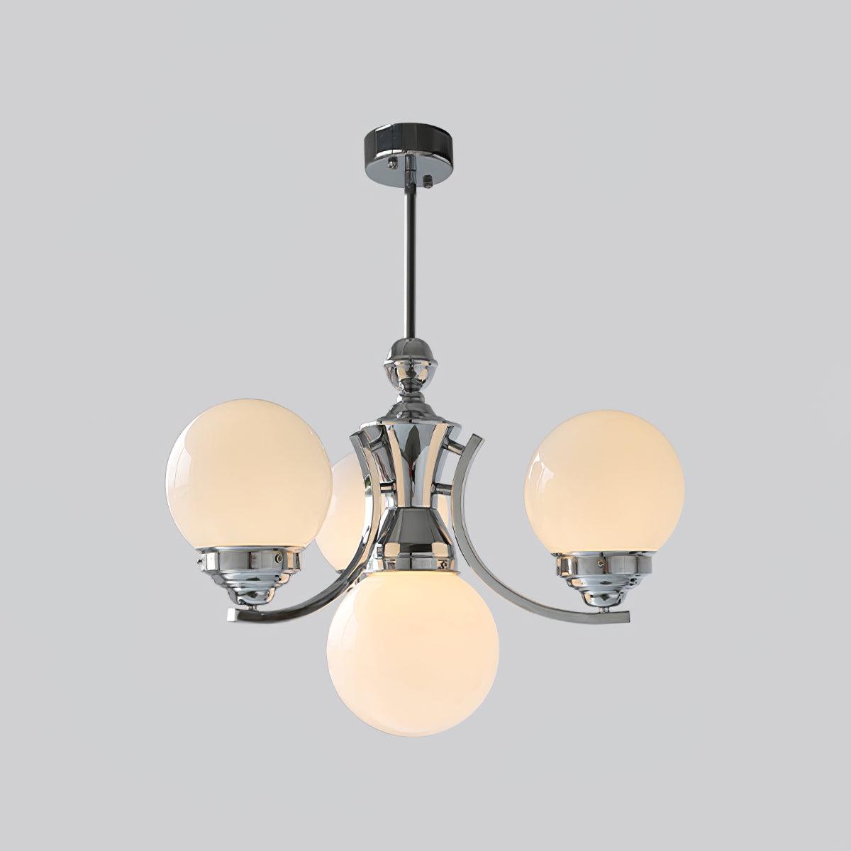 Lustra Chandelier Globe Chrome Modern 5-Light - Letslighting