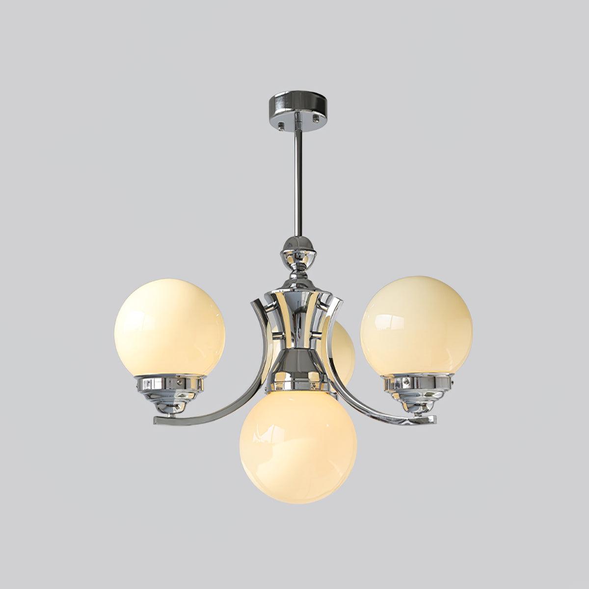 Lustra Chandelier Globe Chrome Modern 5-Light - Letslighting