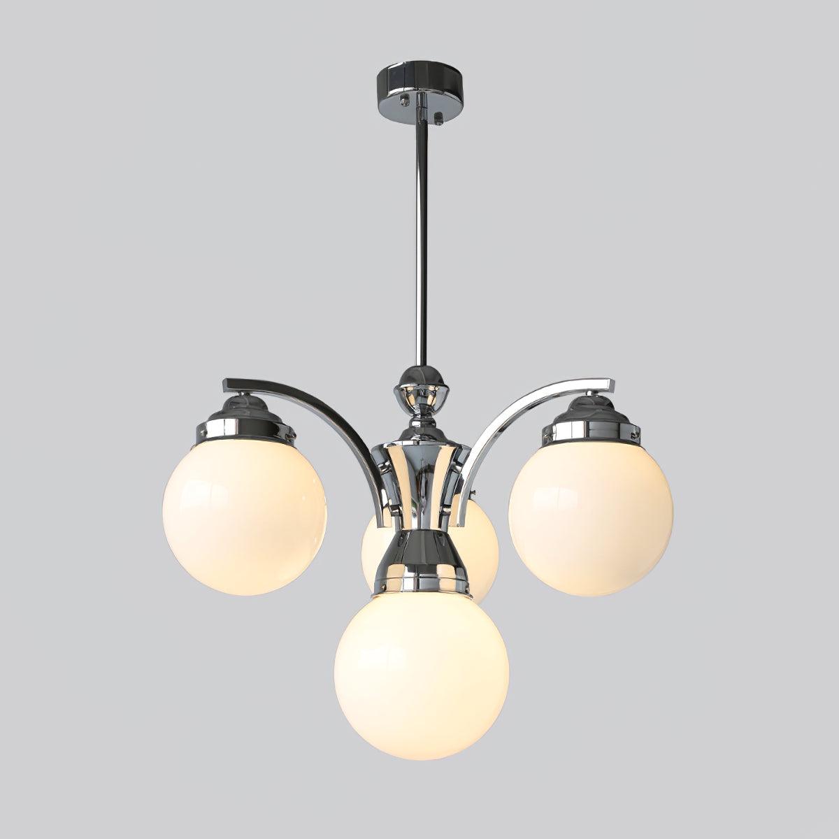 Lustra Chandelier Globe Chrome Modern 5-Light - Letslighting