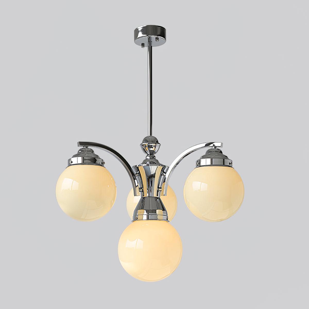 Lustra Chandelier Globe Chrome Modern 5-Light - Letslighting