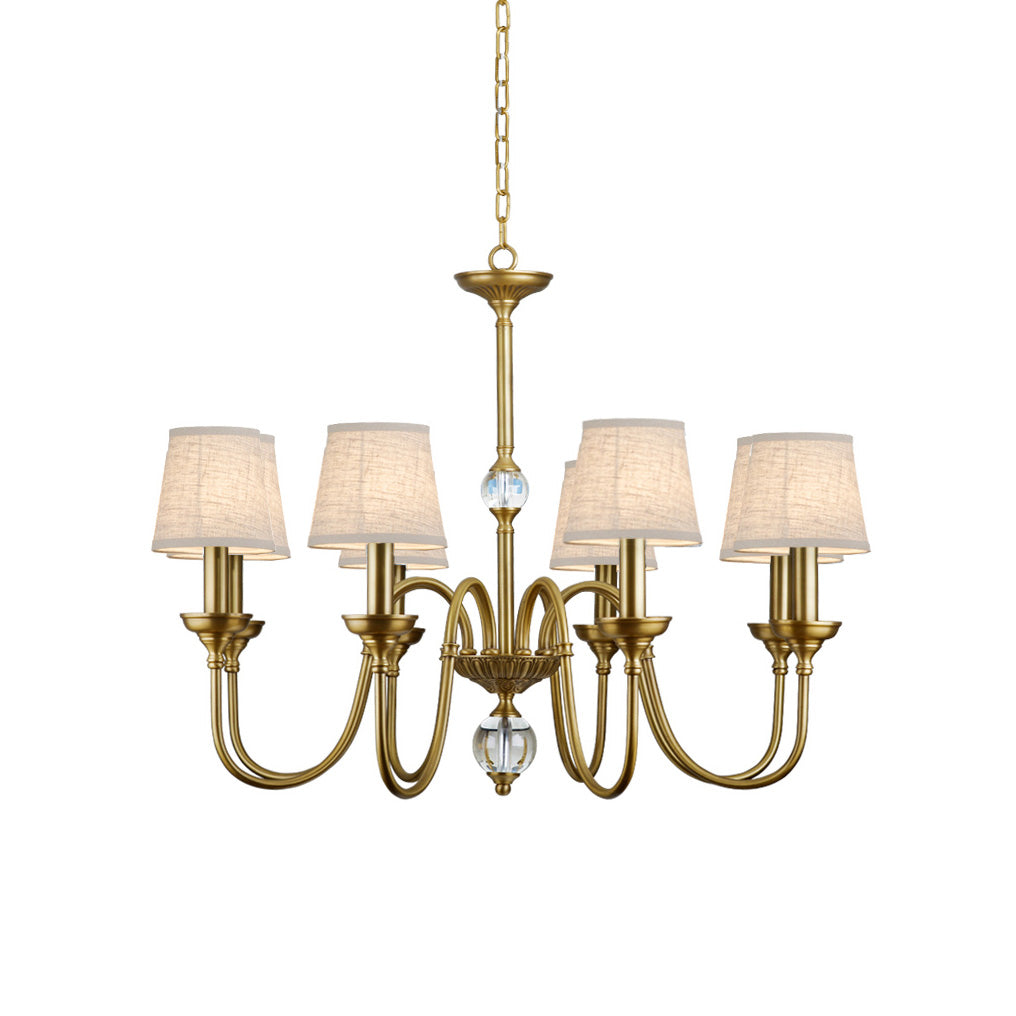 Blur Postmodern Luxury Brass Crystal Fabric Chandelier - Letslighting