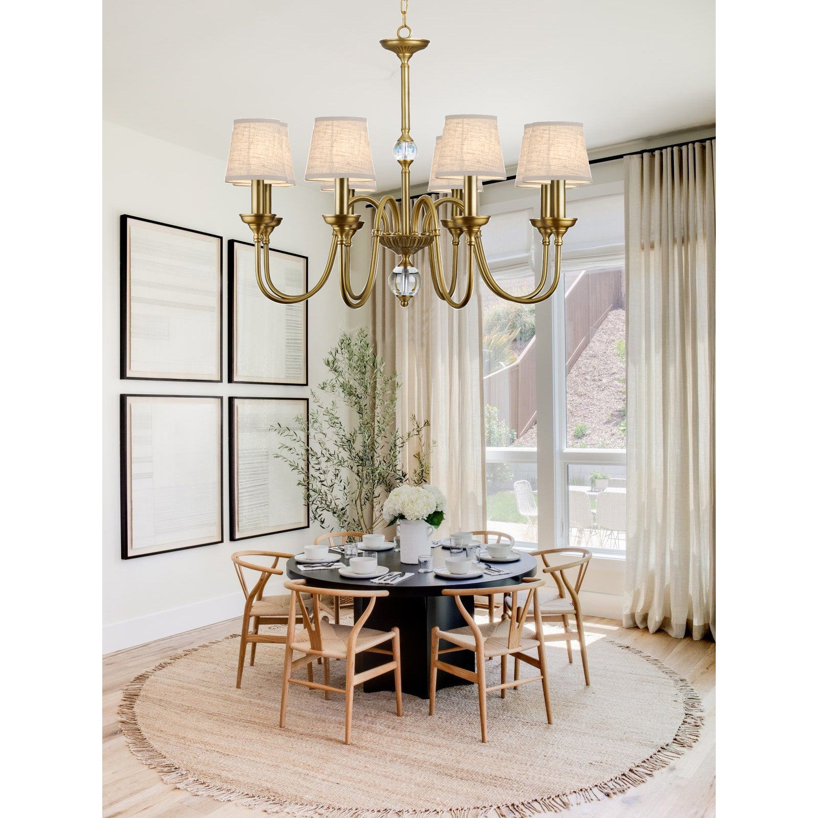 Blur Postmodern Luxury Brass Crystal Fabric Chandelier - Letslighting