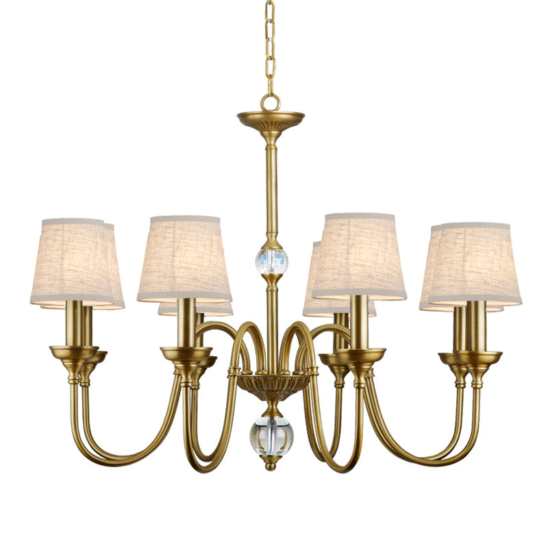Blur Postmodern Luxury Brass Crystal Fabric Chandelier - Letslighting