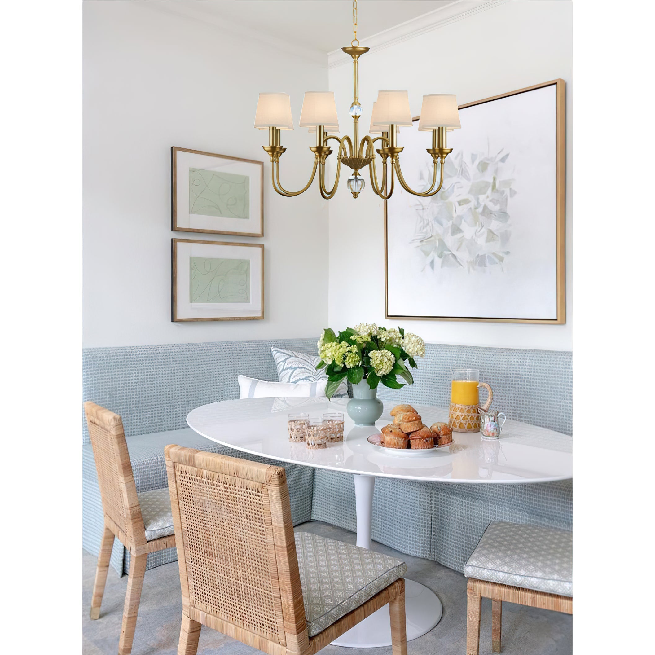 Blur Postmodern Luxury Brass Crystal Fabric Chandelier - Letslighting