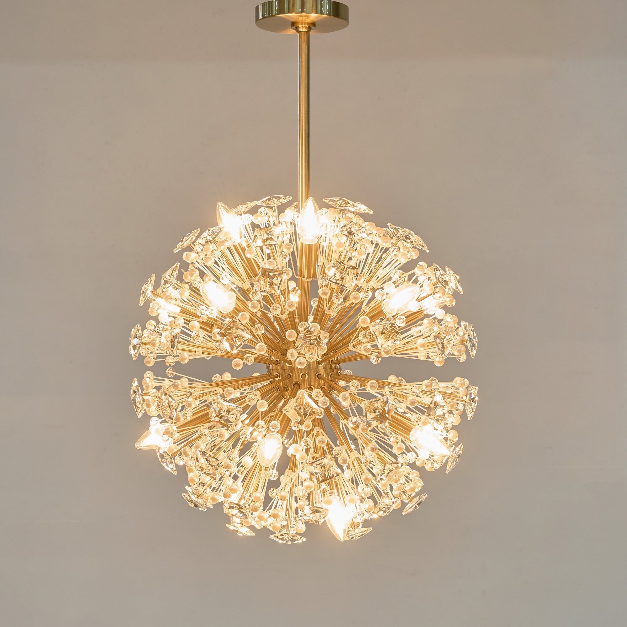 Aurora Chandelier Dickinson Gold Crystal Starburst - Letslighting