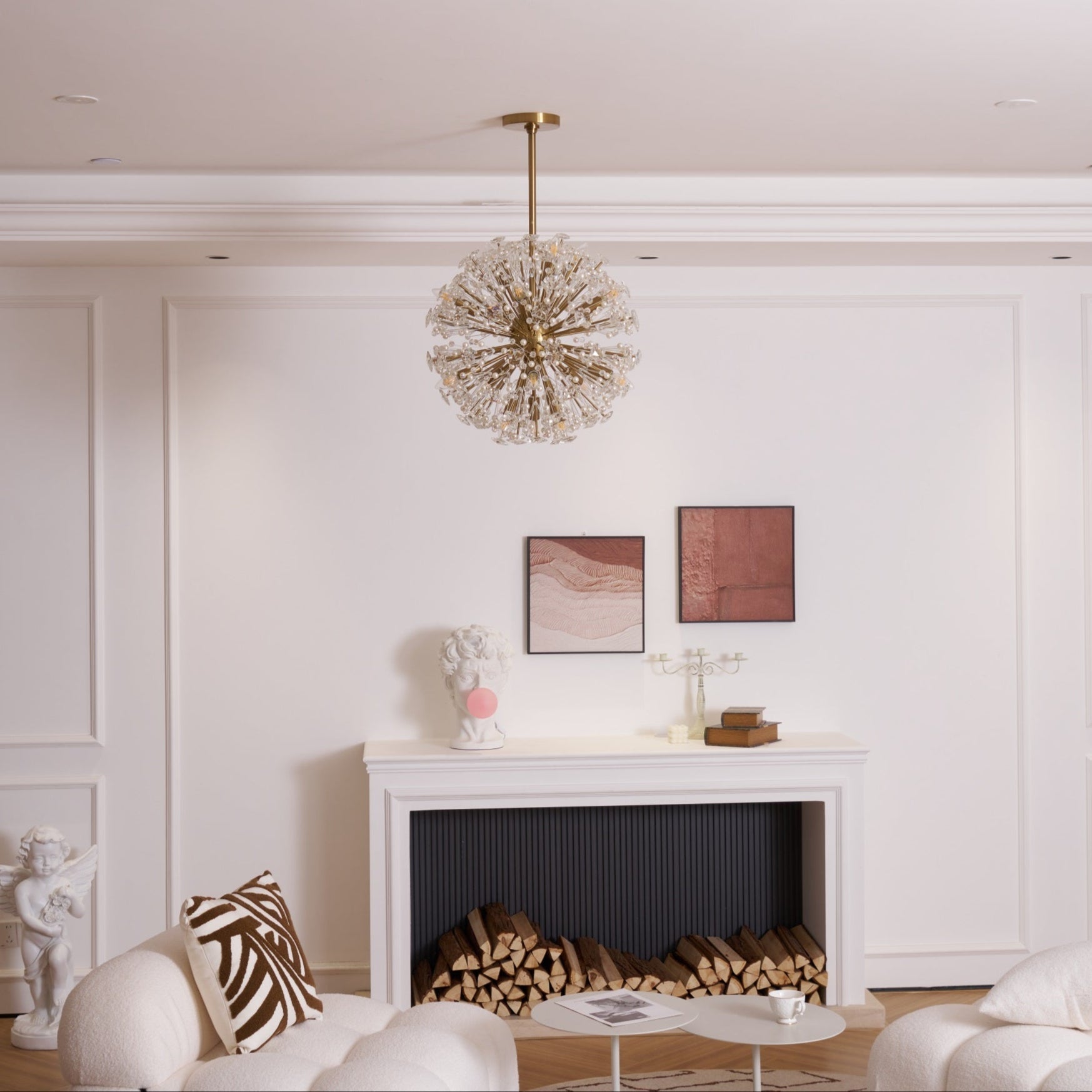 Aurora Chandelier Dickinson Gold Crystal Starburst - Letslighting