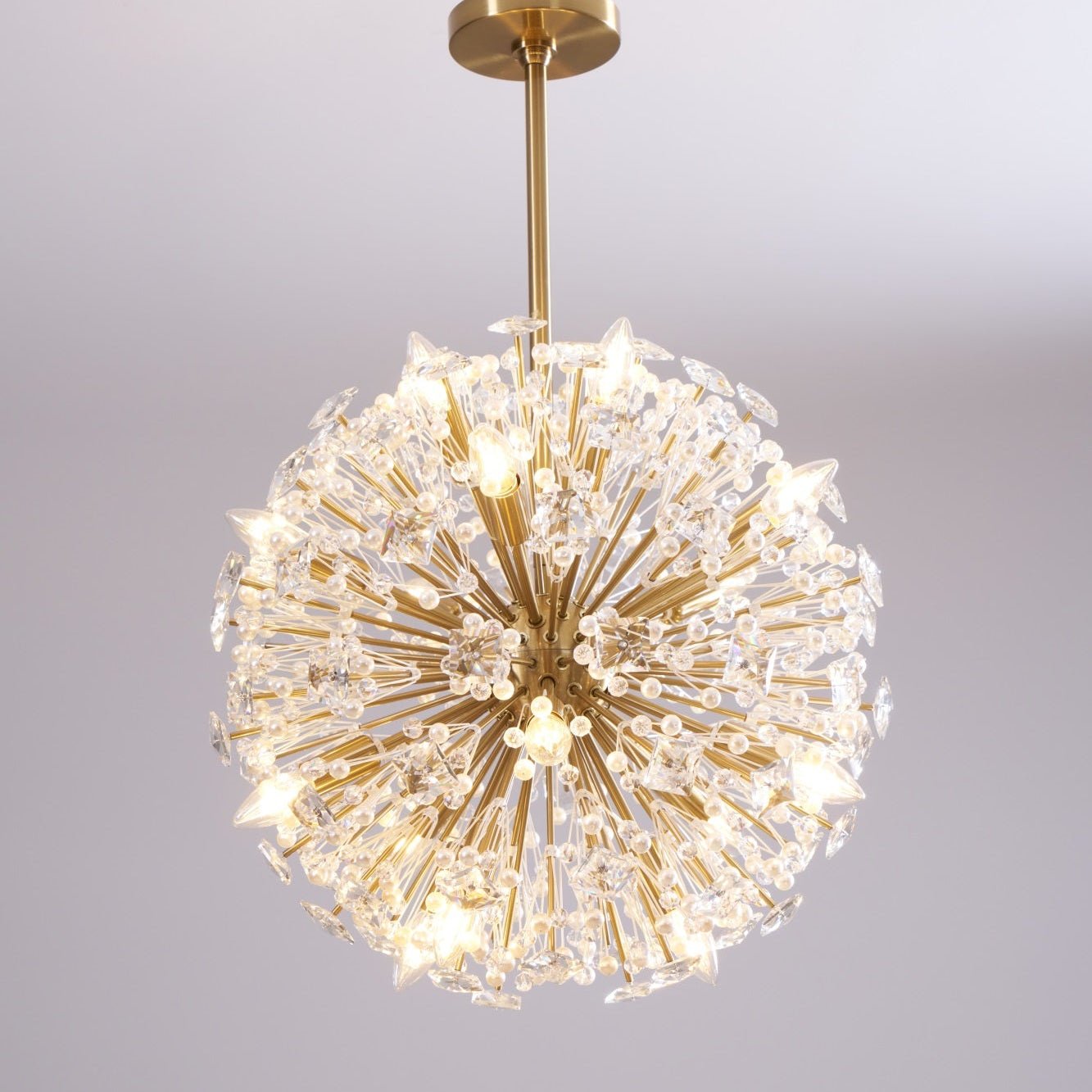 Aurora Chandelier Dickinson Gold Crystal Starburst - Letslighting