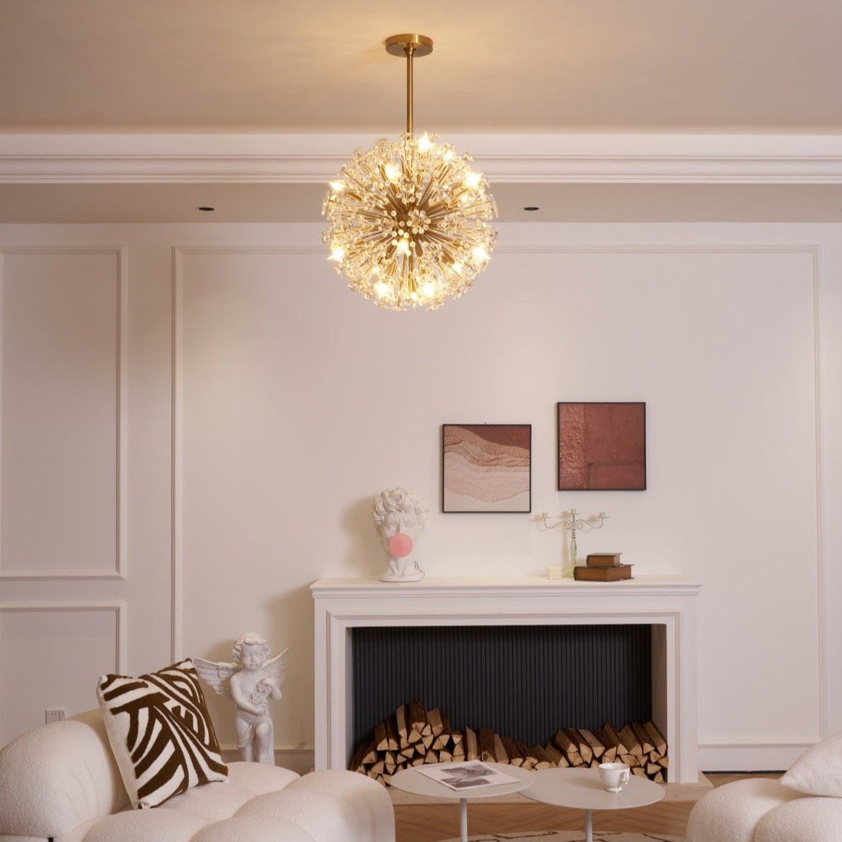 Aurora Chandelier Dickinson Gold Crystal Starburst - Letslighting