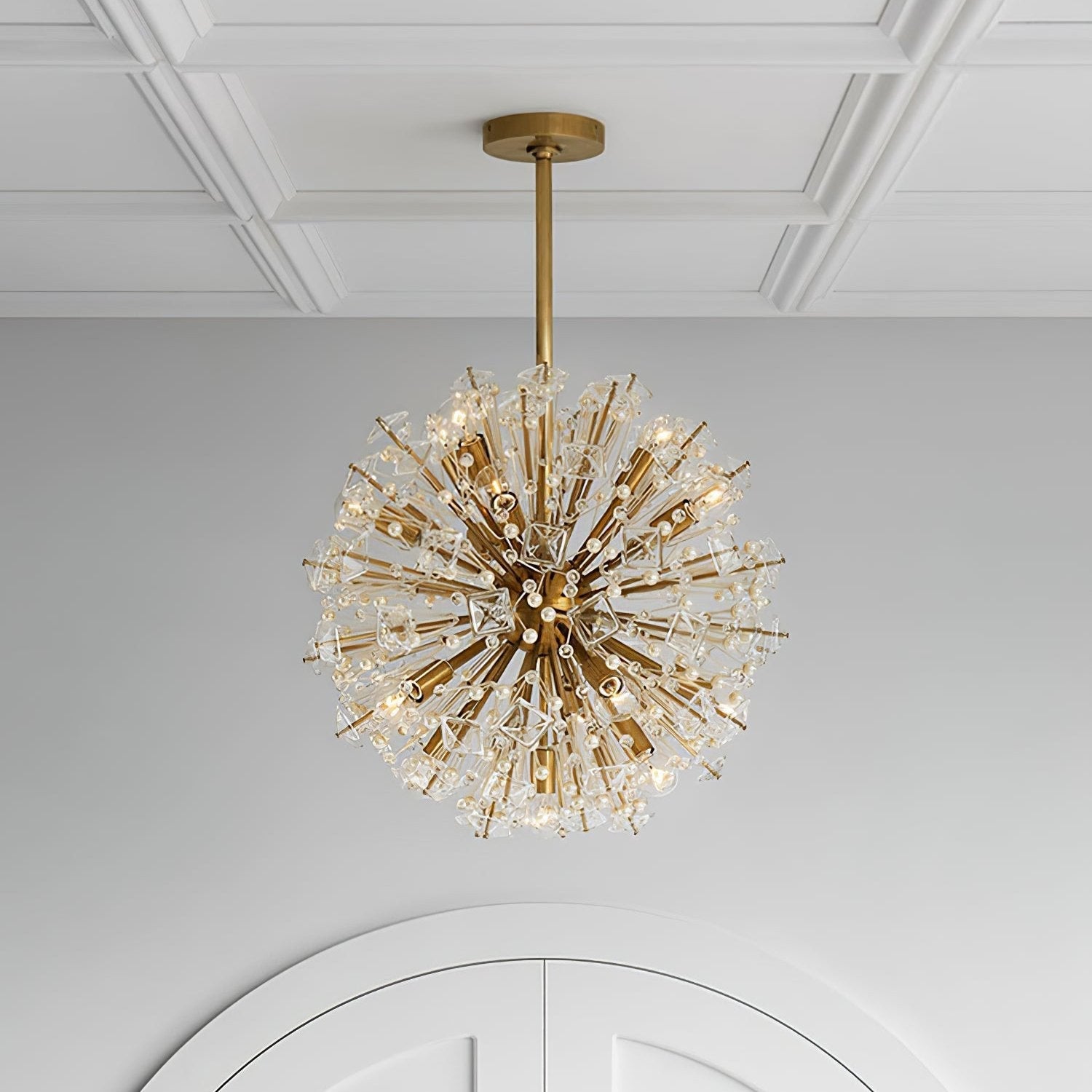 Aurora Chandelier Dickinson Gold Crystal Starburst - Letslighting