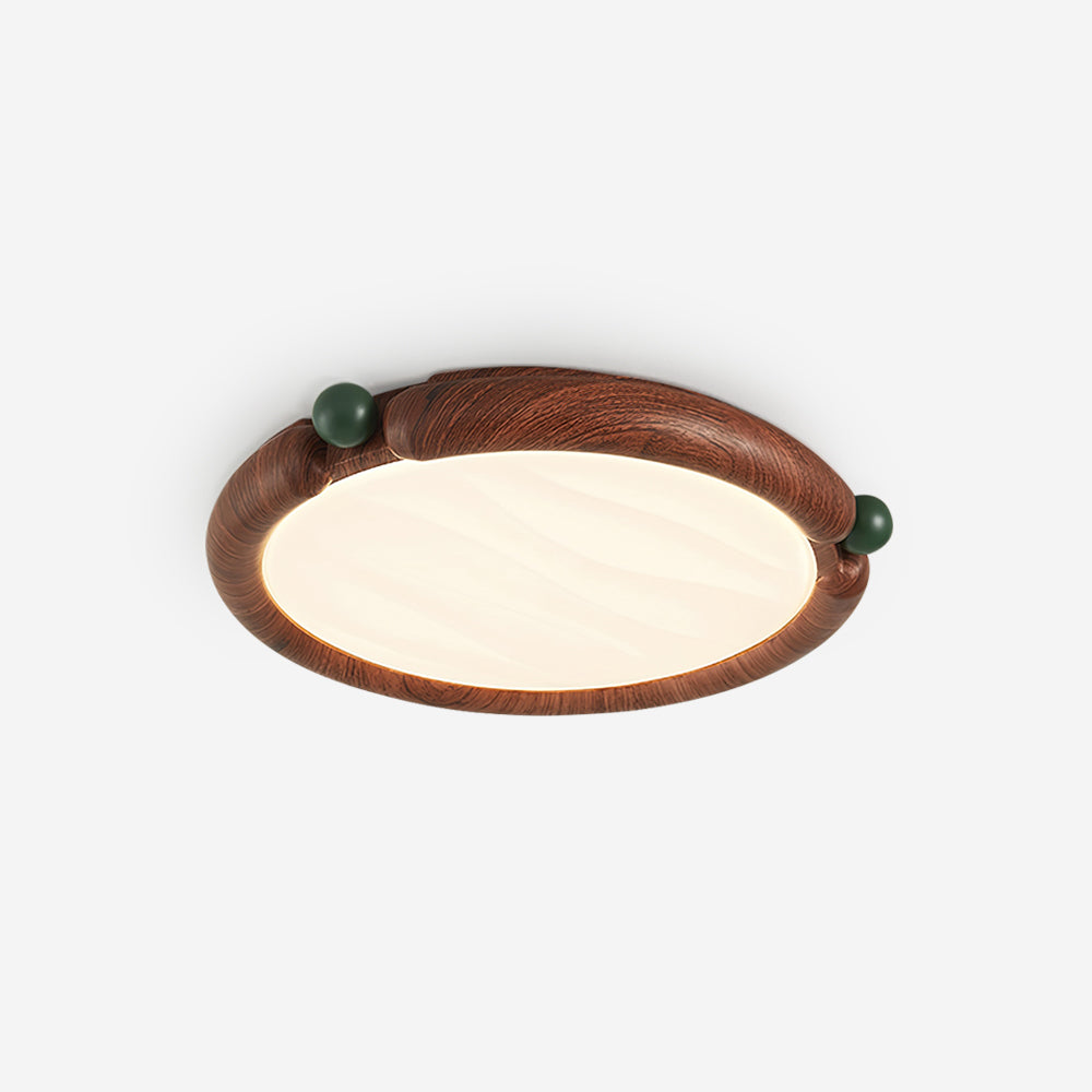 Ceiling Light Round Acrylic Panel Walnut Resin A/B Model Natural - Letslighting
