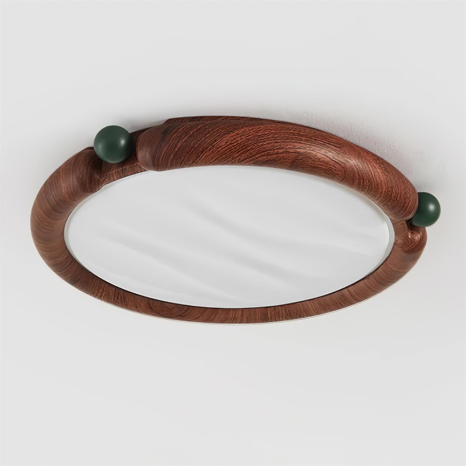 Ceiling Light Round Acrylic Panel Walnut Resin A/B Model Natural - Letslighting