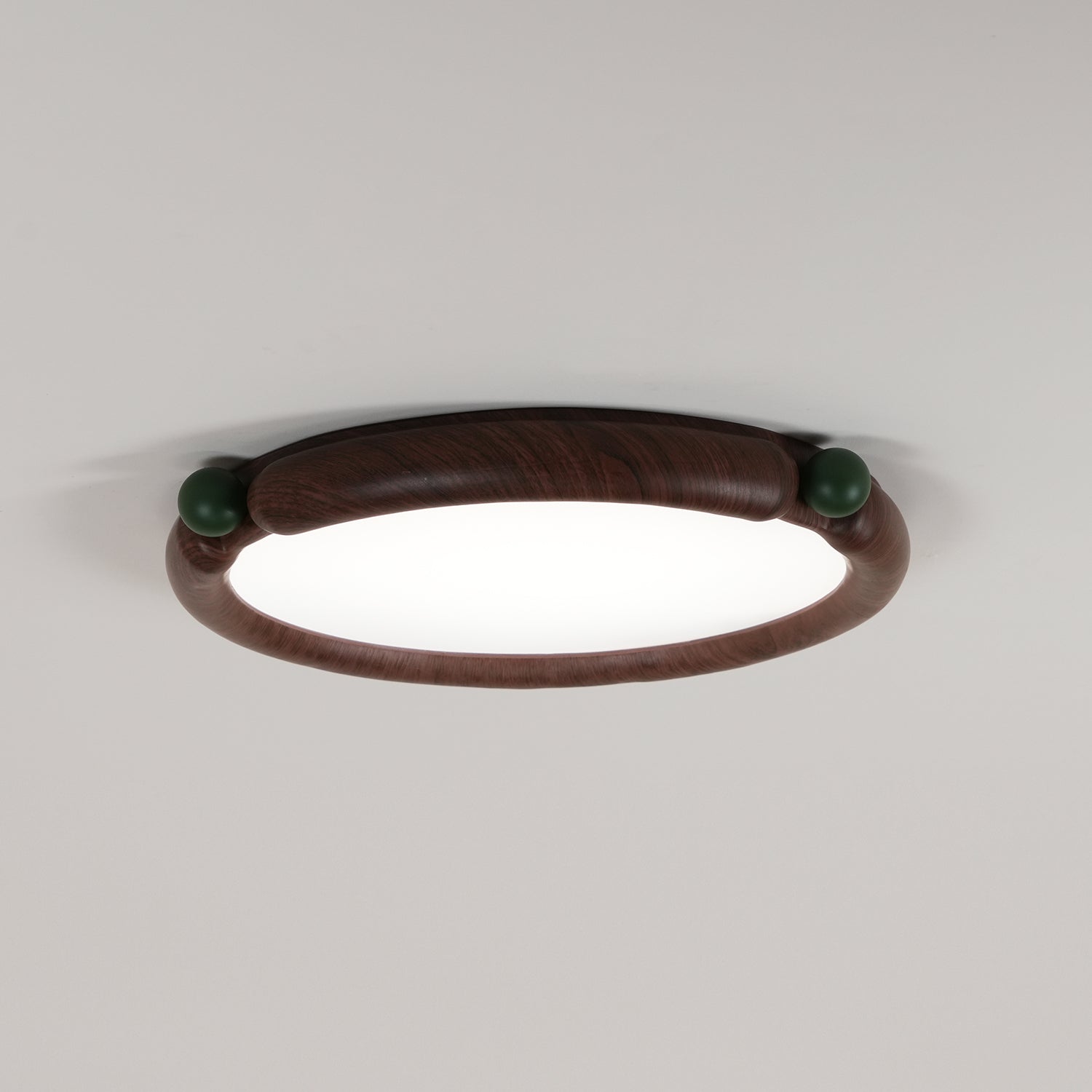 Ceiling Light Round Acrylic Panel Walnut Resin A/B Model Natural - Letslighting