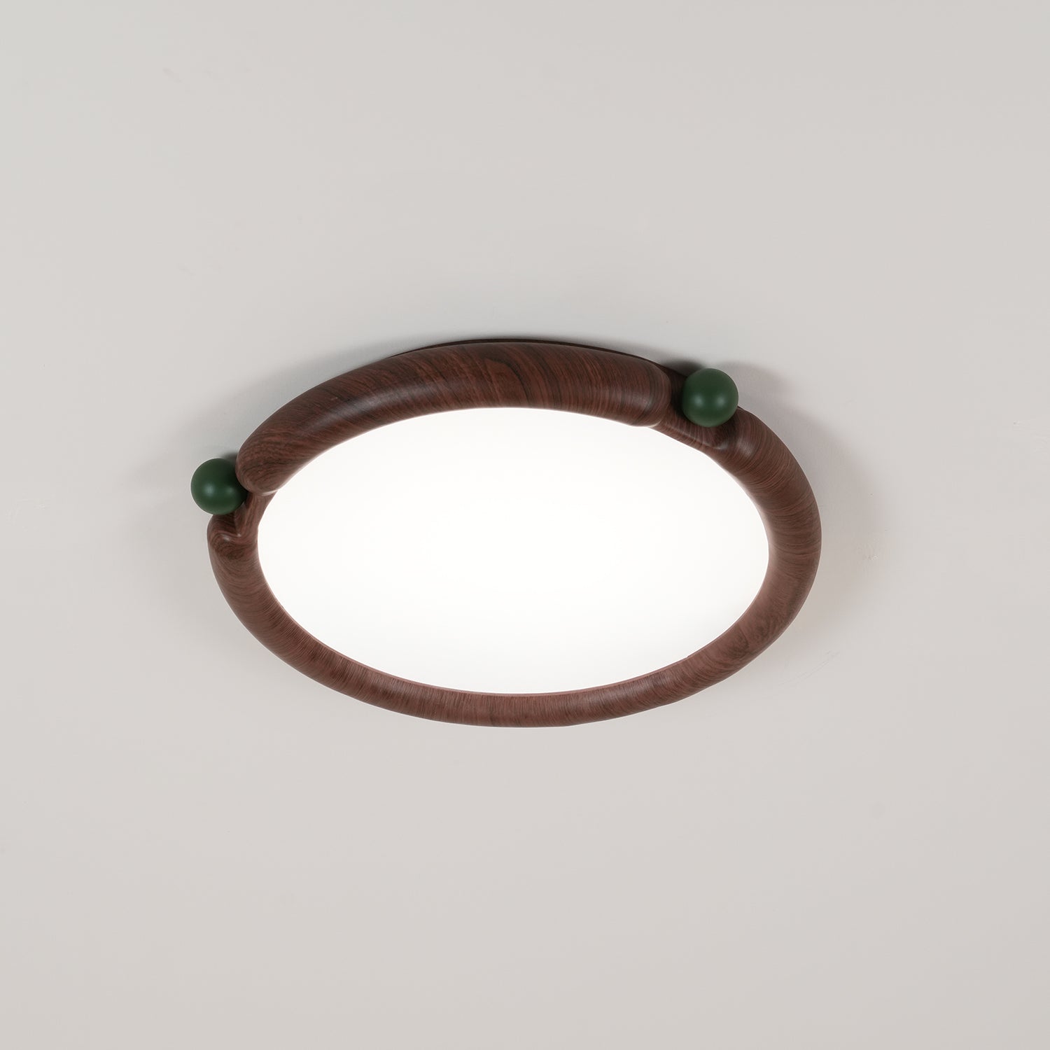 Ceiling Light Round Acrylic Panel Walnut Resin A/B Model Natural - Letslighting