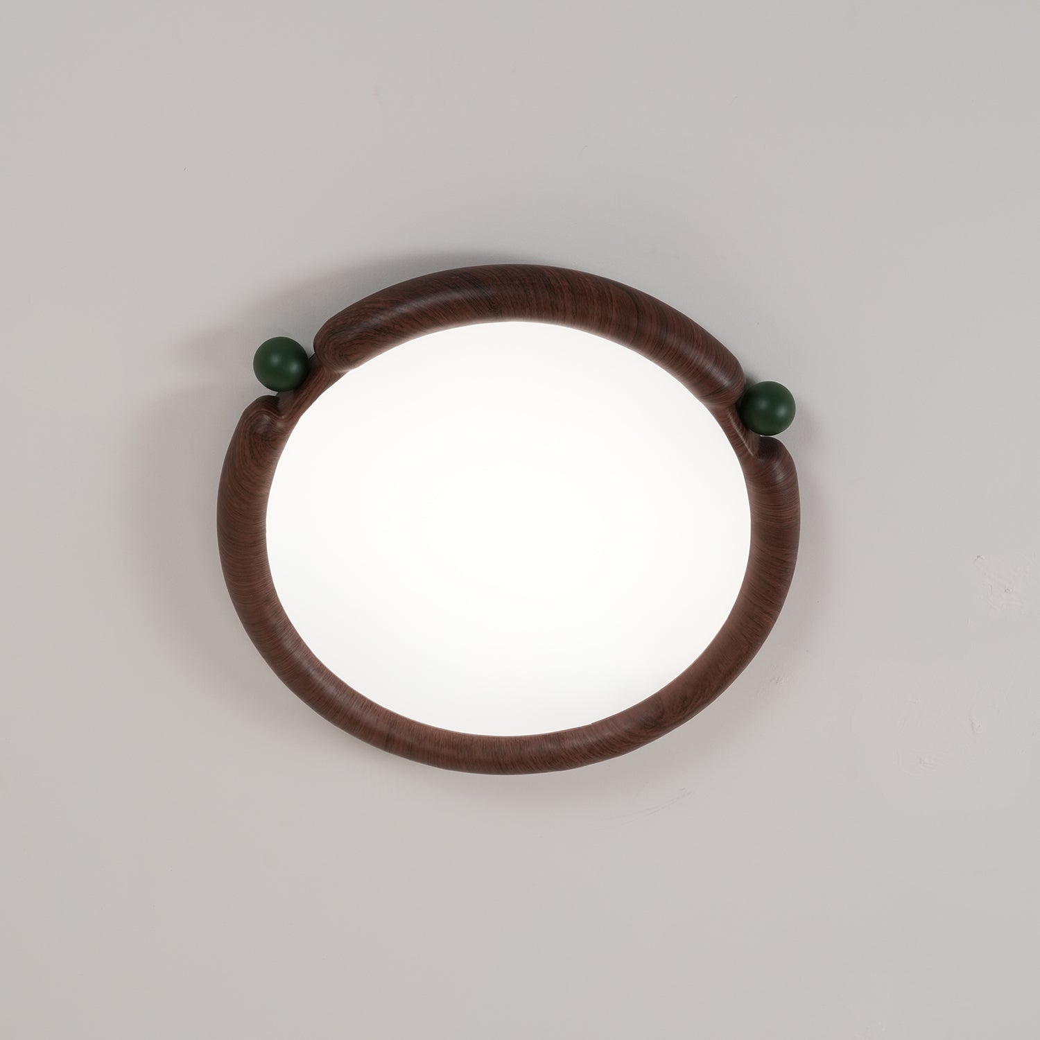 Ceiling Light Round Acrylic Panel Walnut Resin A/B Model Natural - Letslighting