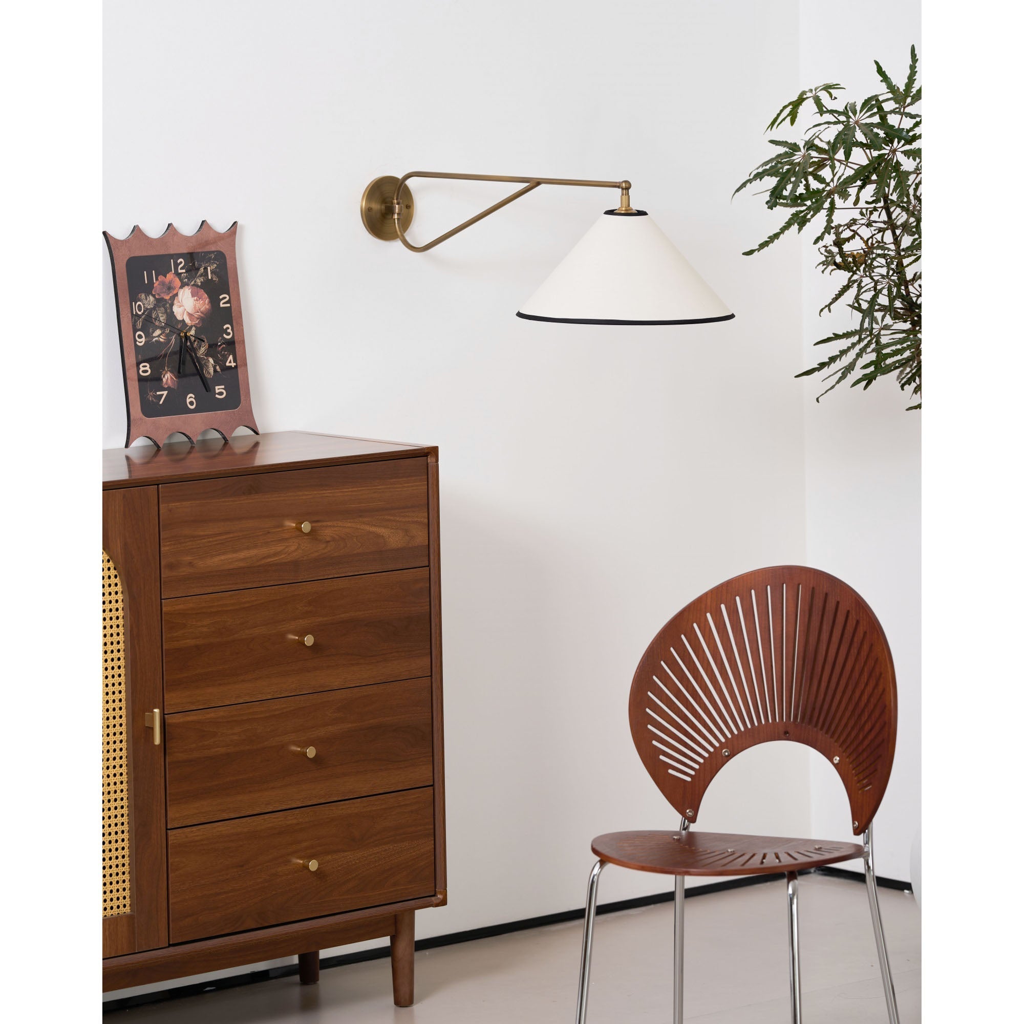Hymn Vintage Brass Fabric Wall Lamp - Letslighting