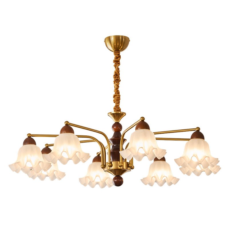 Lylaeen Elegance Vintage Glass Wood Chandelier - Letslighting