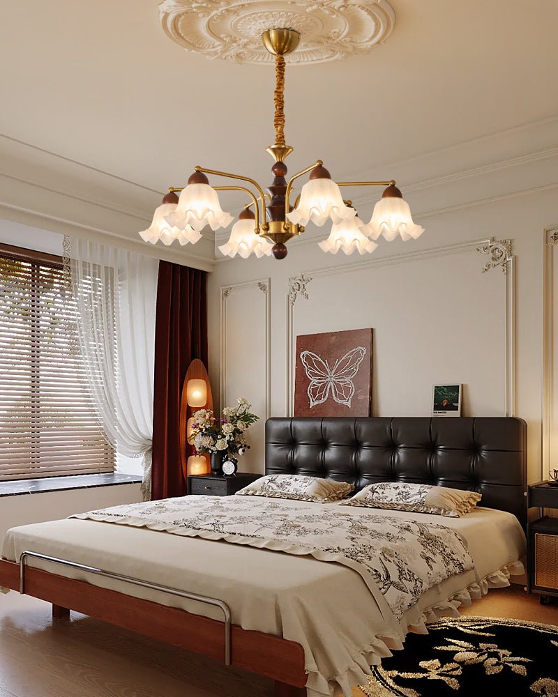 Lylaeen Elegance Vintage Glass Wood Chandelier - Letslighting