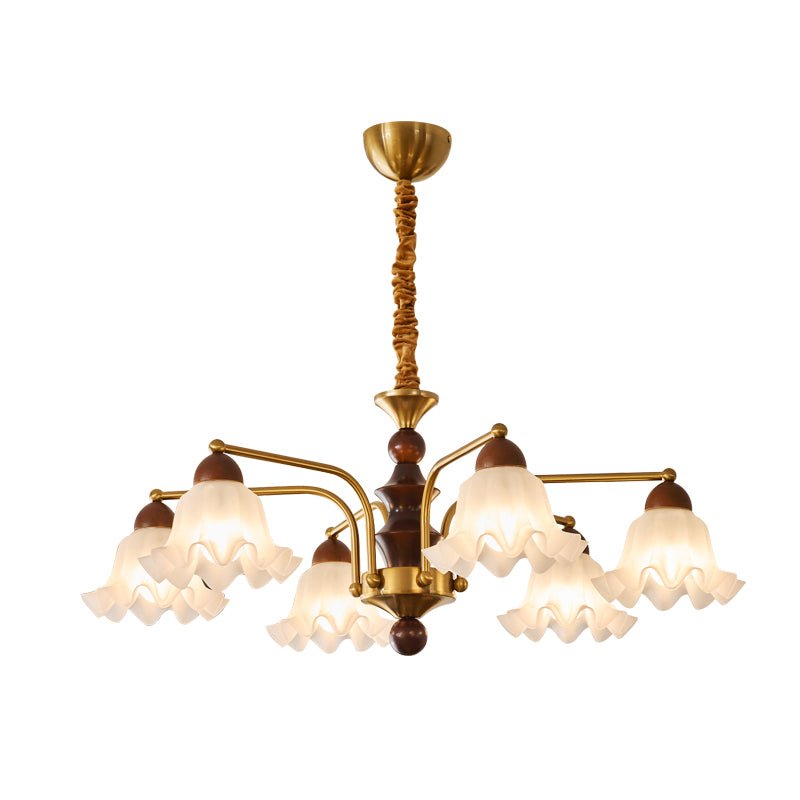 Lylaeen Elegance Vintage Glass Wood Chandelier - Letslighting