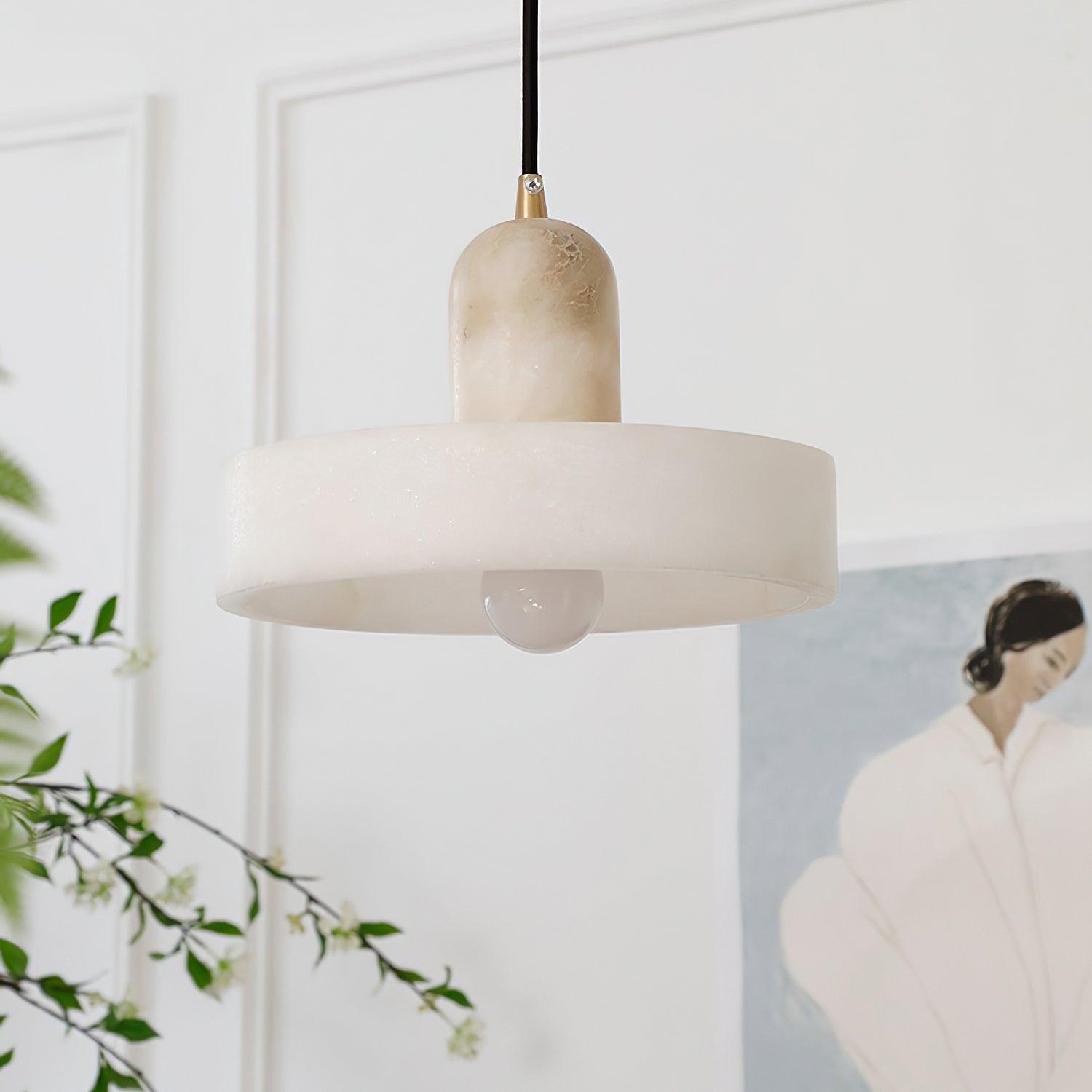 Luste Disc Orb Alabaster Pendant Light - Letslighting