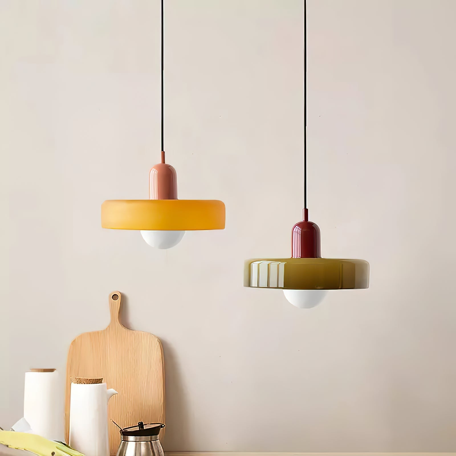Ideal Modern Minimalist Disc Orb Glass Pendant Light - Letslighting