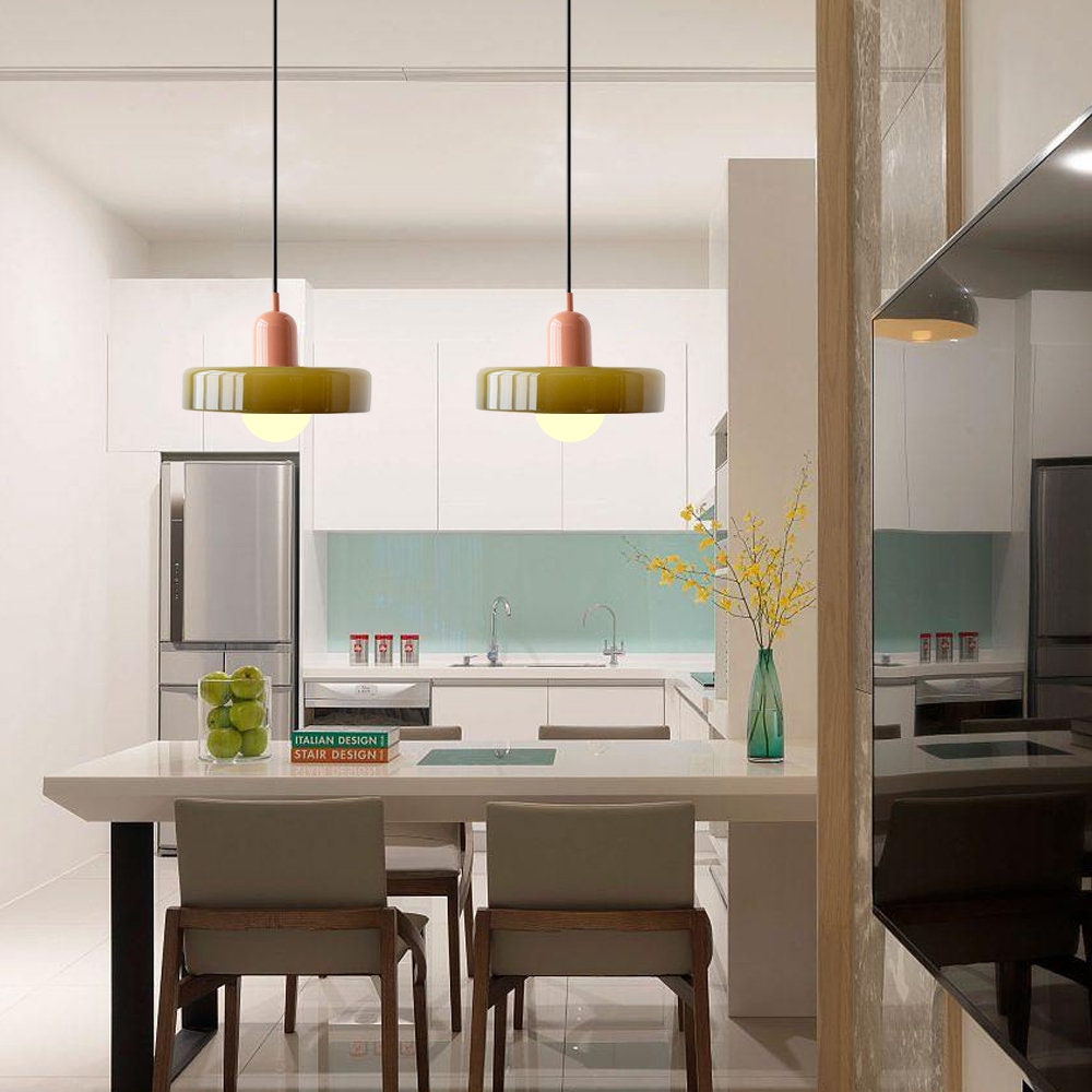 Ideal Modern Minimalist Disc Orb Glass Pendant Light - Letslighting