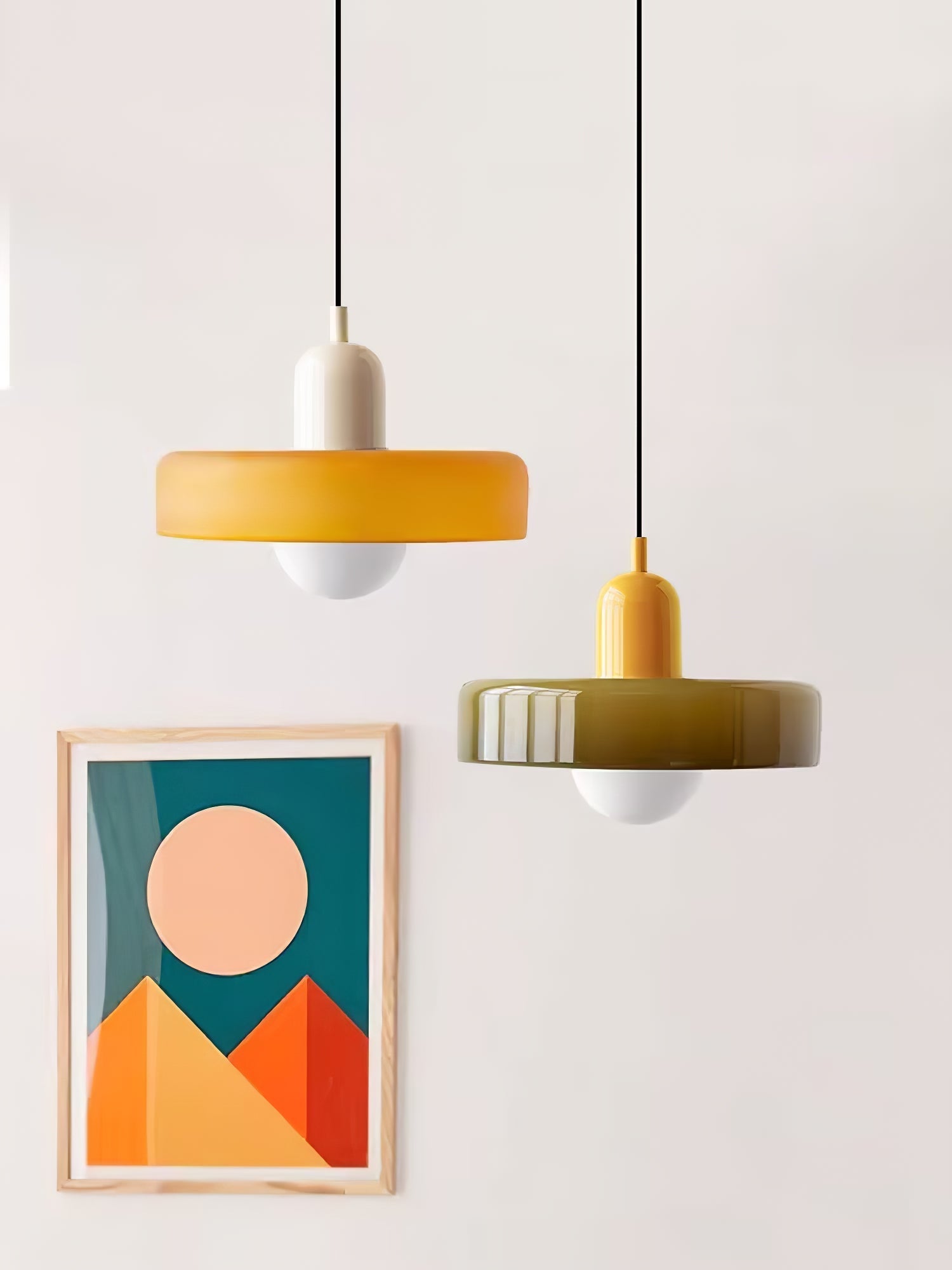 Jovial Minimalist Disc Orb Swag Glass Pendant Lights Plug-in - Letslighting