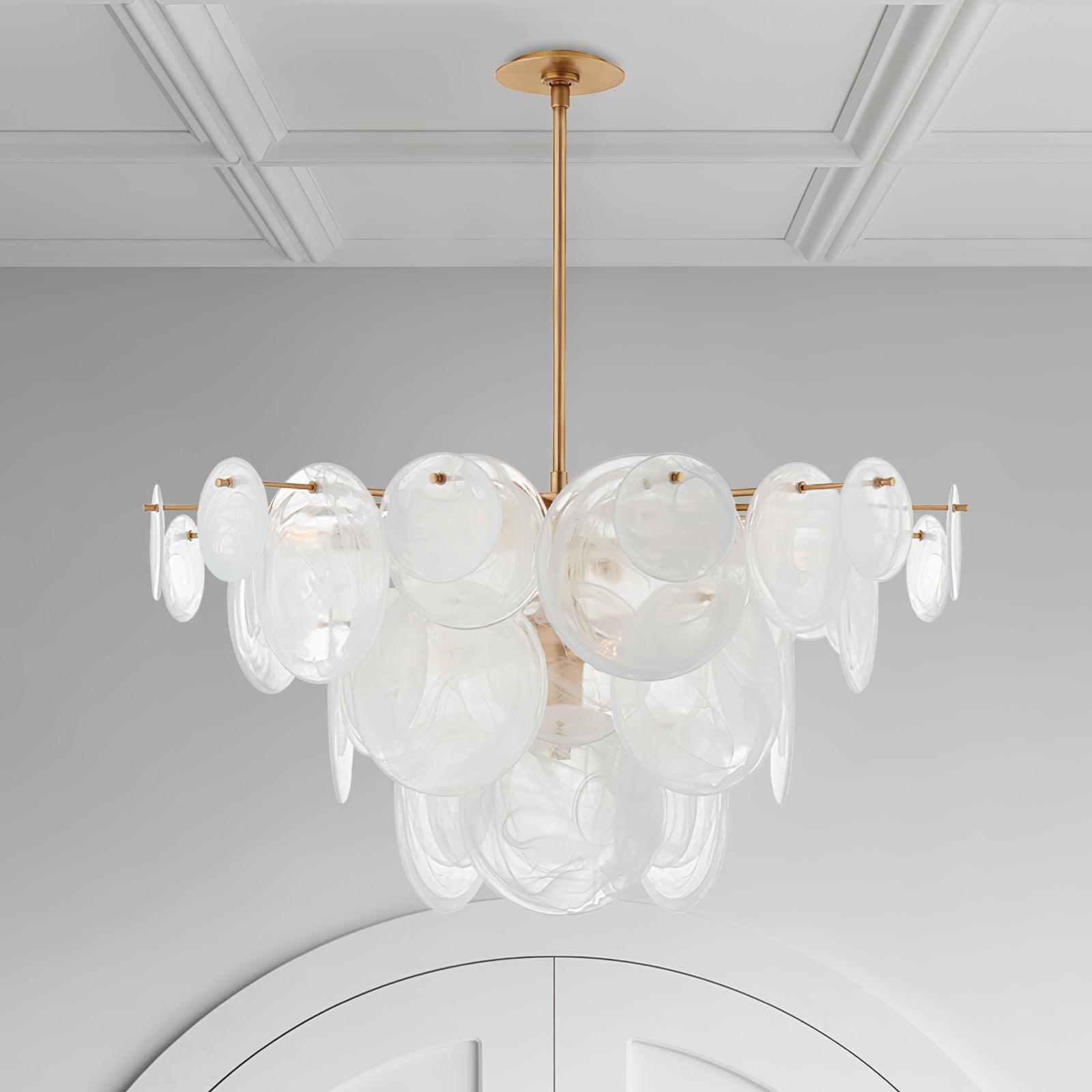 Olvynis Postmodern Luxury Discs Brass Glass Chandelier - Letslighting