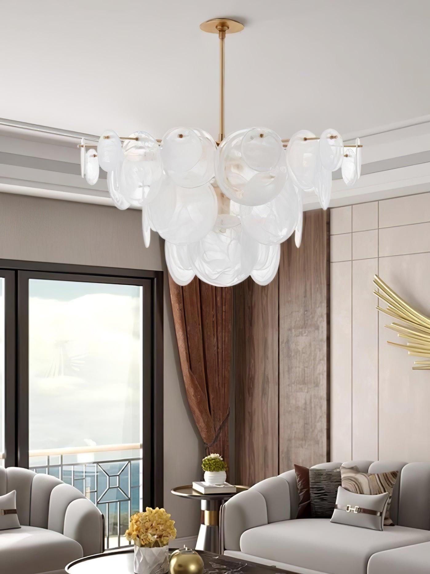 Olvynis Postmodern Luxury Discs Brass Glass Chandelier - Letslighting