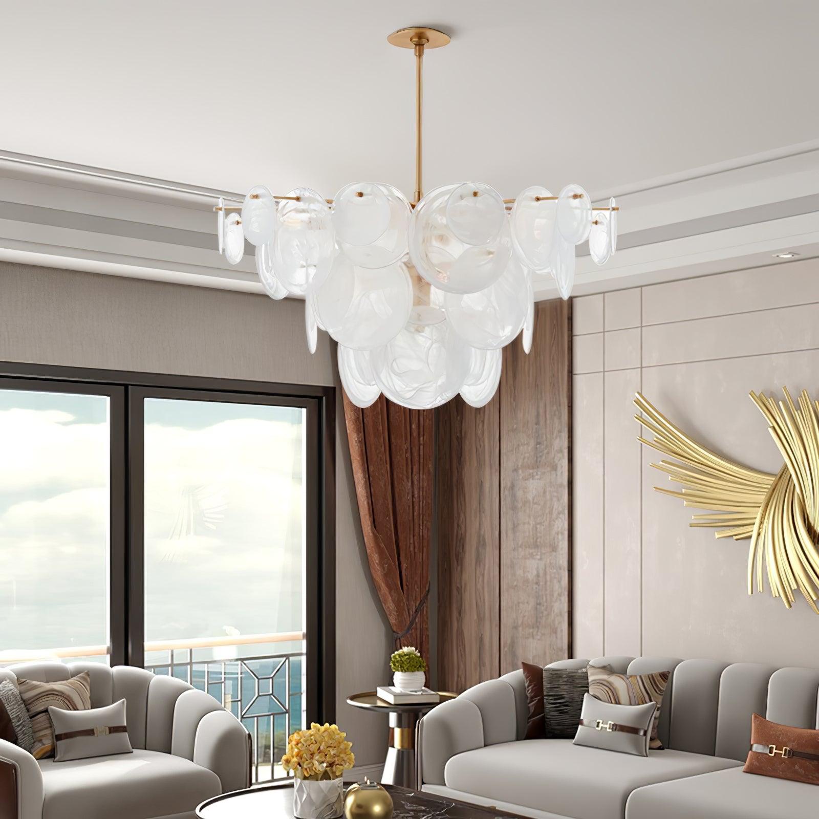Olvynis Postmodern Luxury Discs Brass Glass Chandelier - Letslighting
