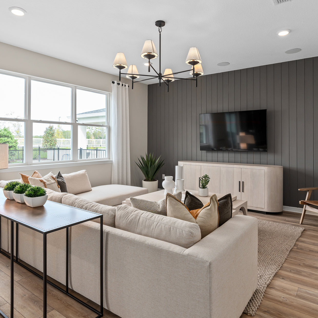 Ulphaa Vintage Industrial Black Fabric Chandelier - Letslighting