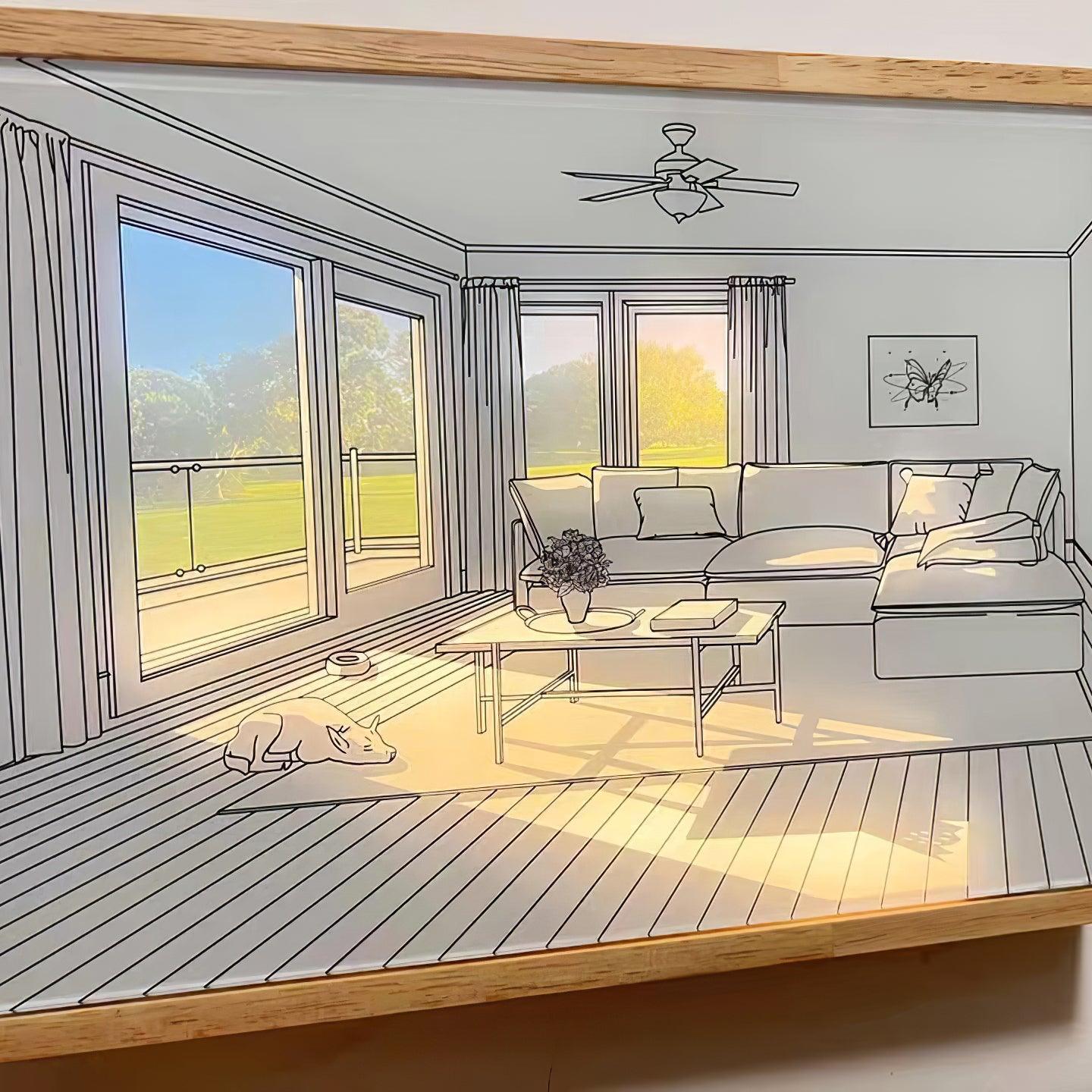 Magdalene Dog Sunbathing Mural Art Wood Wall lamp - Letslighting