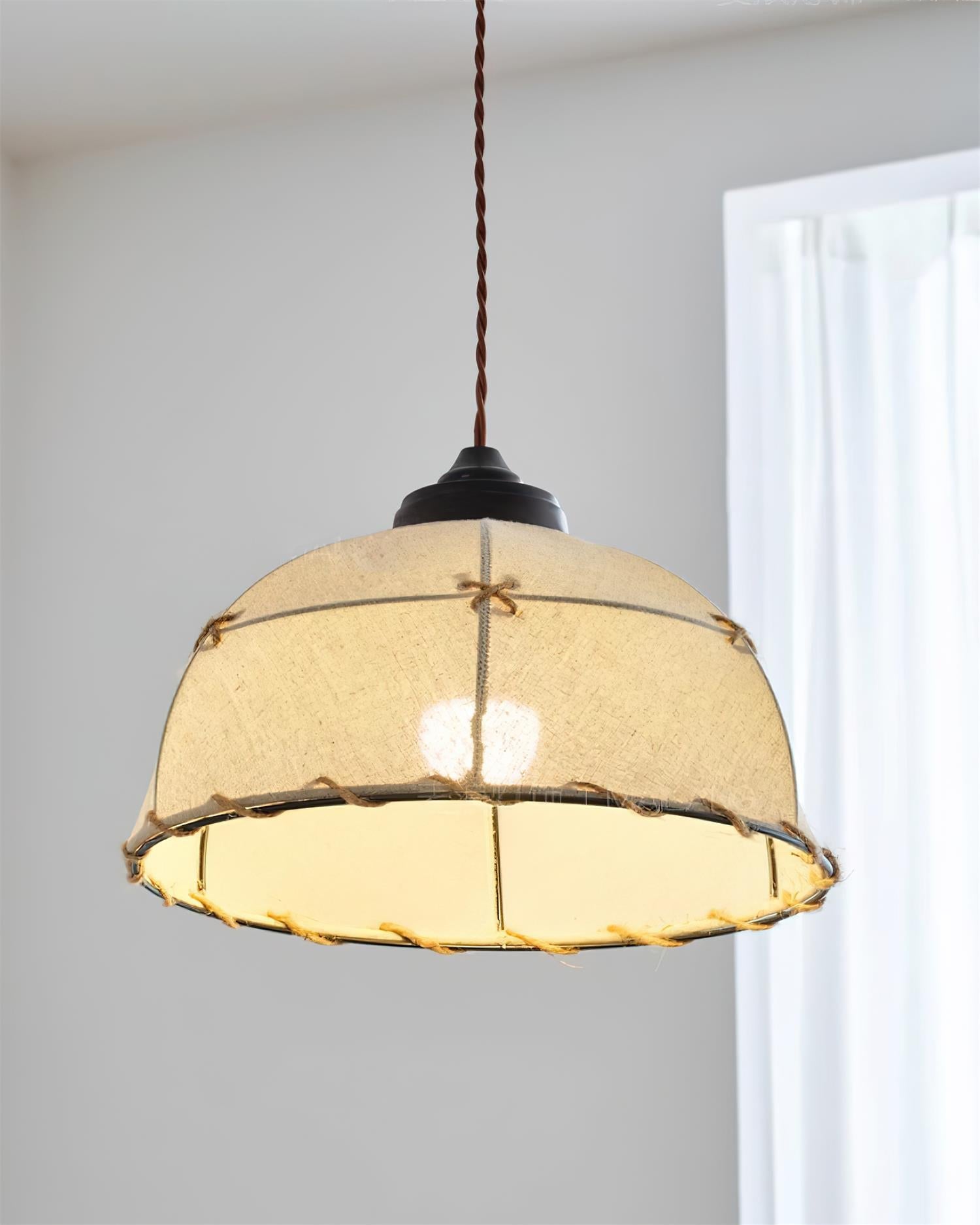 Pendant Light Fabric Dome Shade Vintage Minimalist Soft Glow - Letslighting