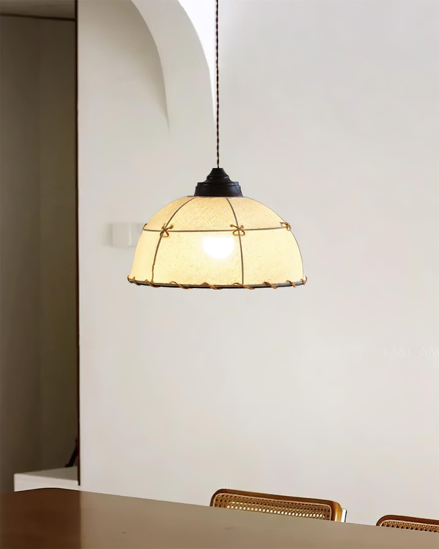 Pendant Light Fabric Dome Shade Vintage Minimalist Soft Glow - Letslighting