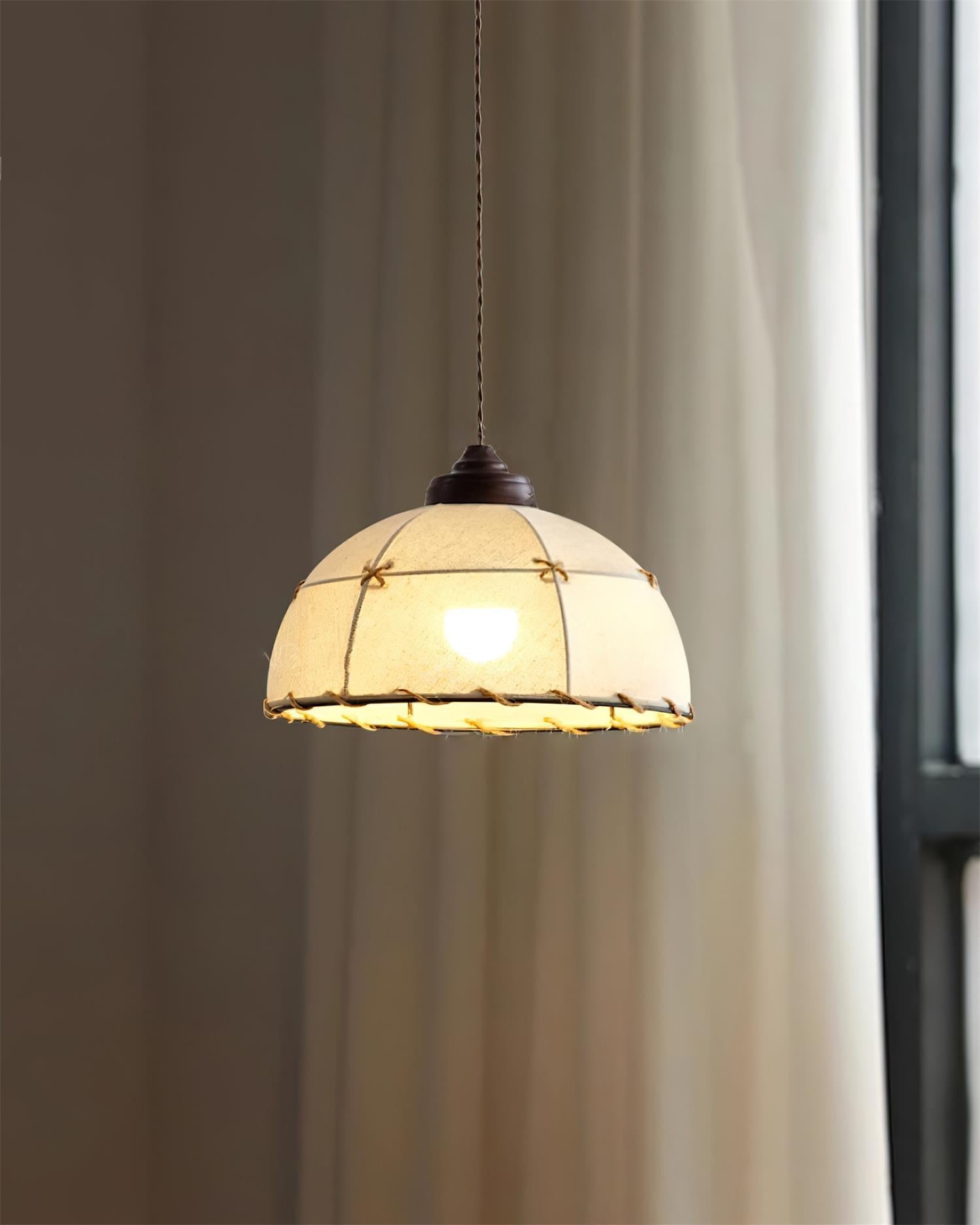 Pendant Light Fabric Dome Shade Vintage Minimalist Soft Glow - Letslighting