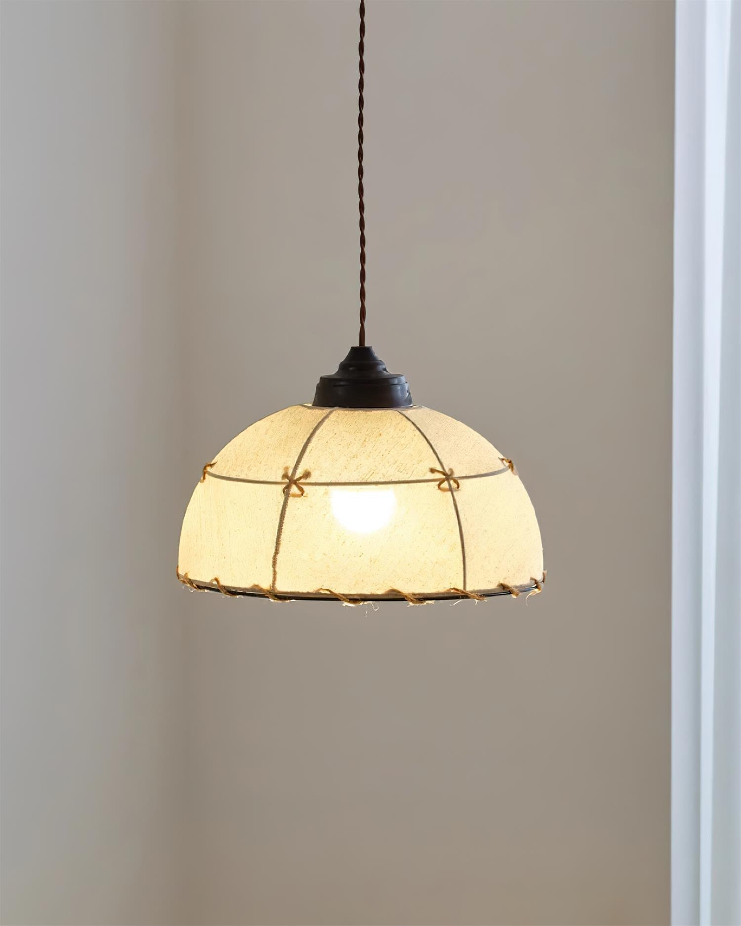 Pendant Light Fabric Dome Shade Vintage Minimalist Soft Glow - Letslighting