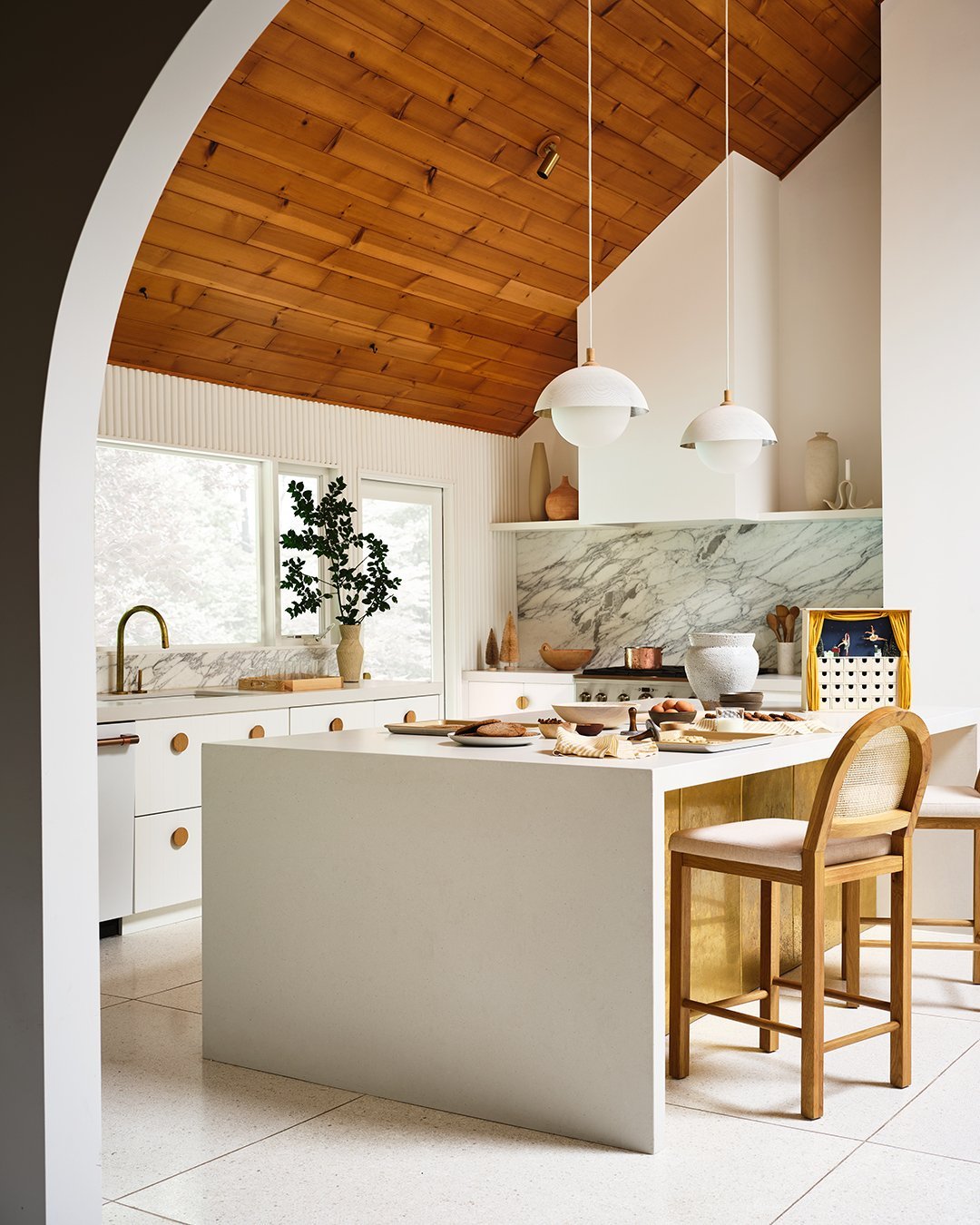 Pith Modern Minimalist Dome Perforated Wooden Pendant Lamp - Letslighting