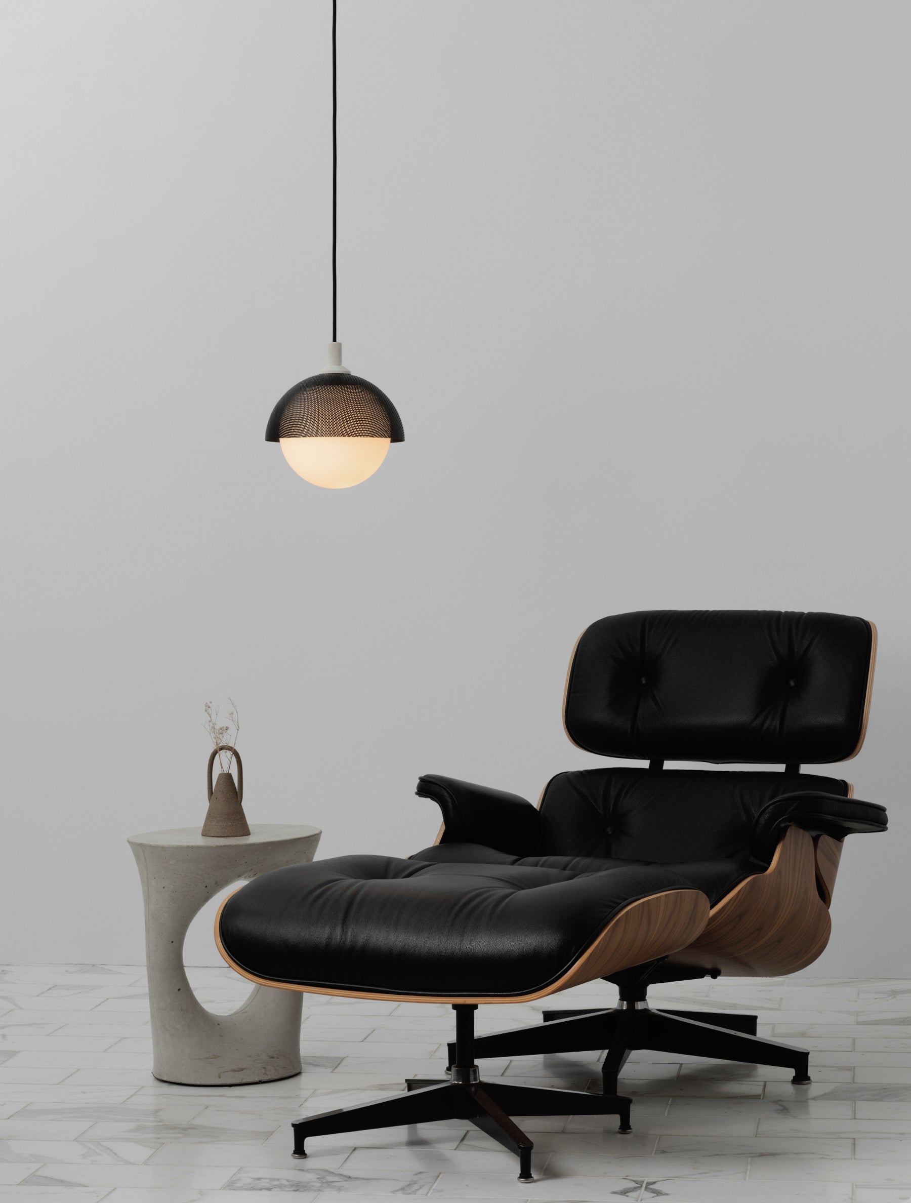 Pith Modern Minimalist Dome Perforated Wooden Pendant Lamp - Letslighting